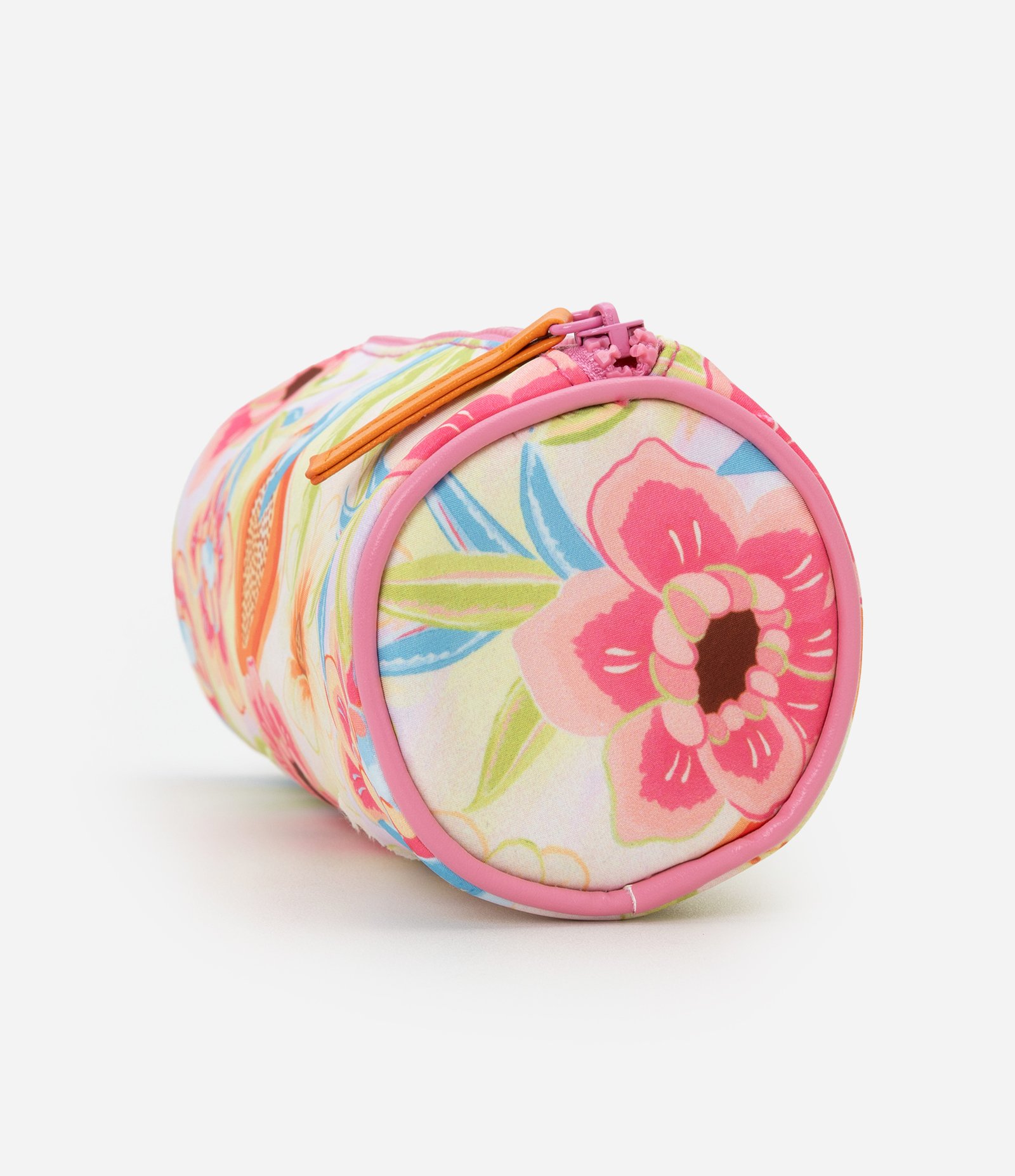 Nécessaire Retangular Pequena em Poliamida com Estampa Floral Multicores 5