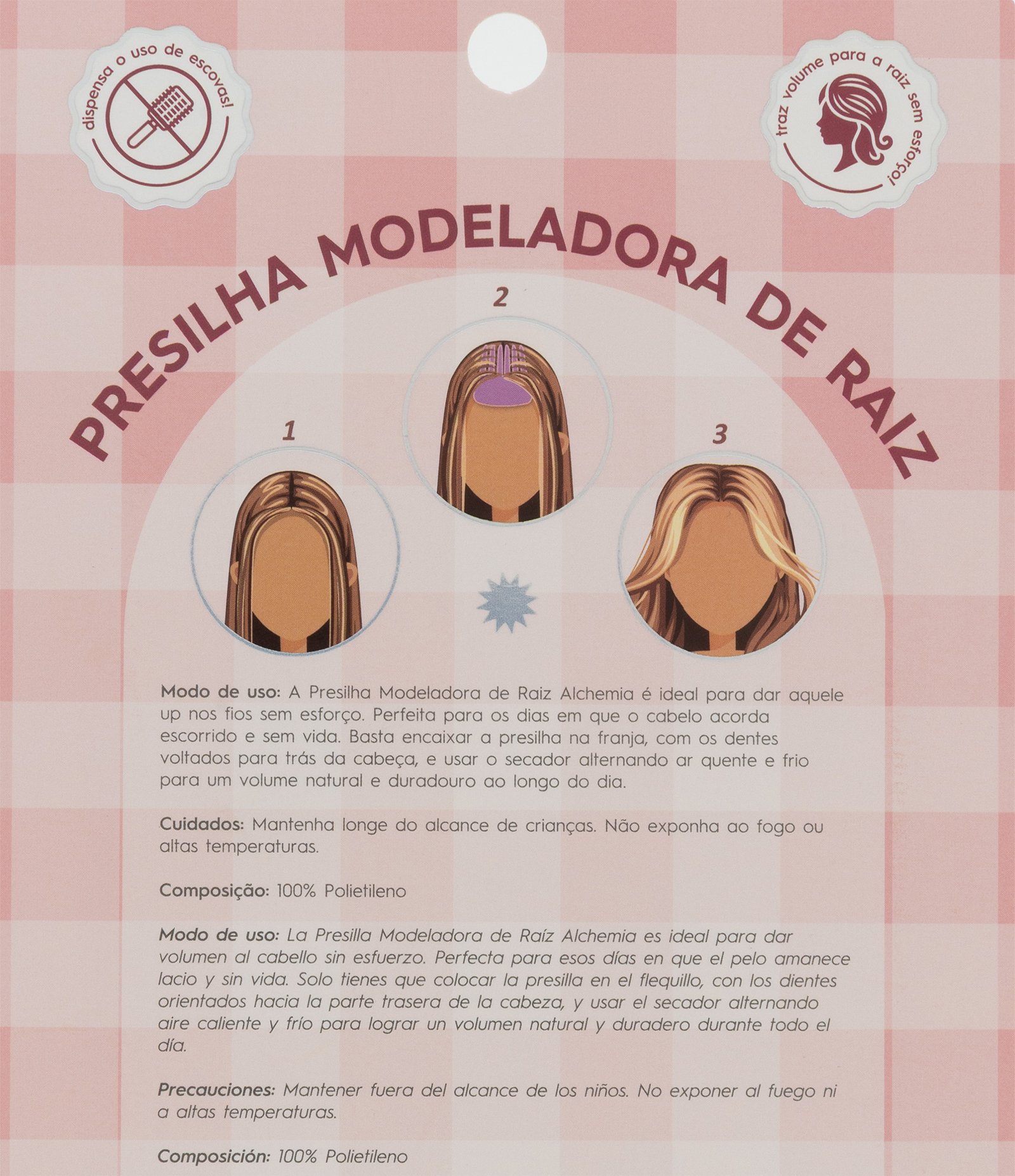 Clipe Volumizador para Cabelos Alchemia Rosa 4