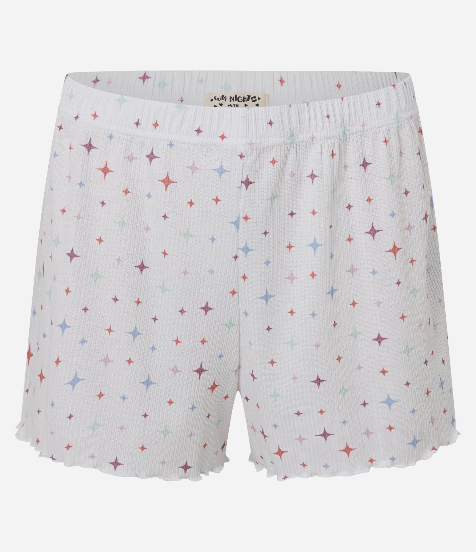 Pijama Short Doll Seamless com Estampa de Brilhinhos Branco 7