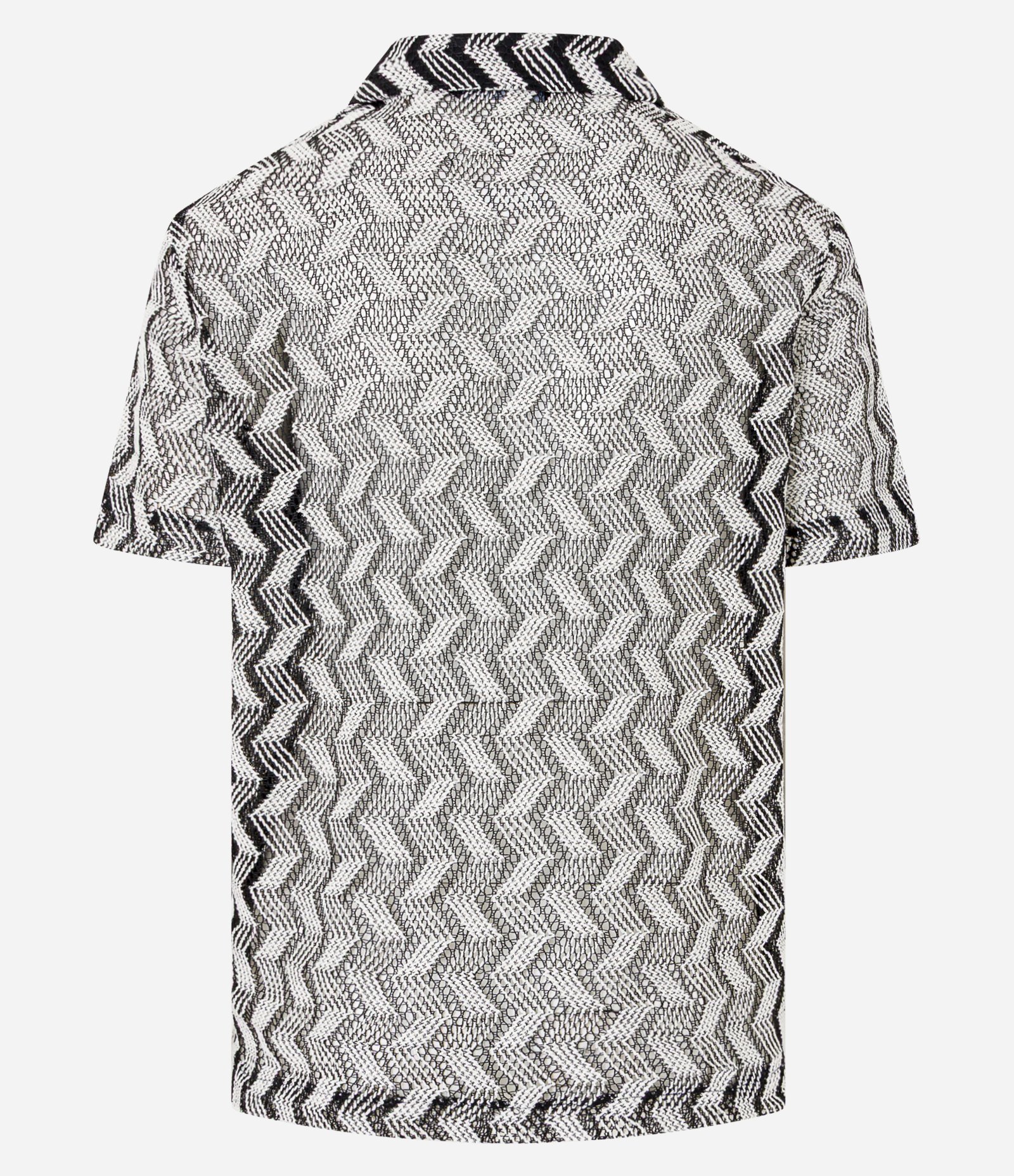 Camisa Comfort com Estampa Zig Zag Texturizada Preto 6