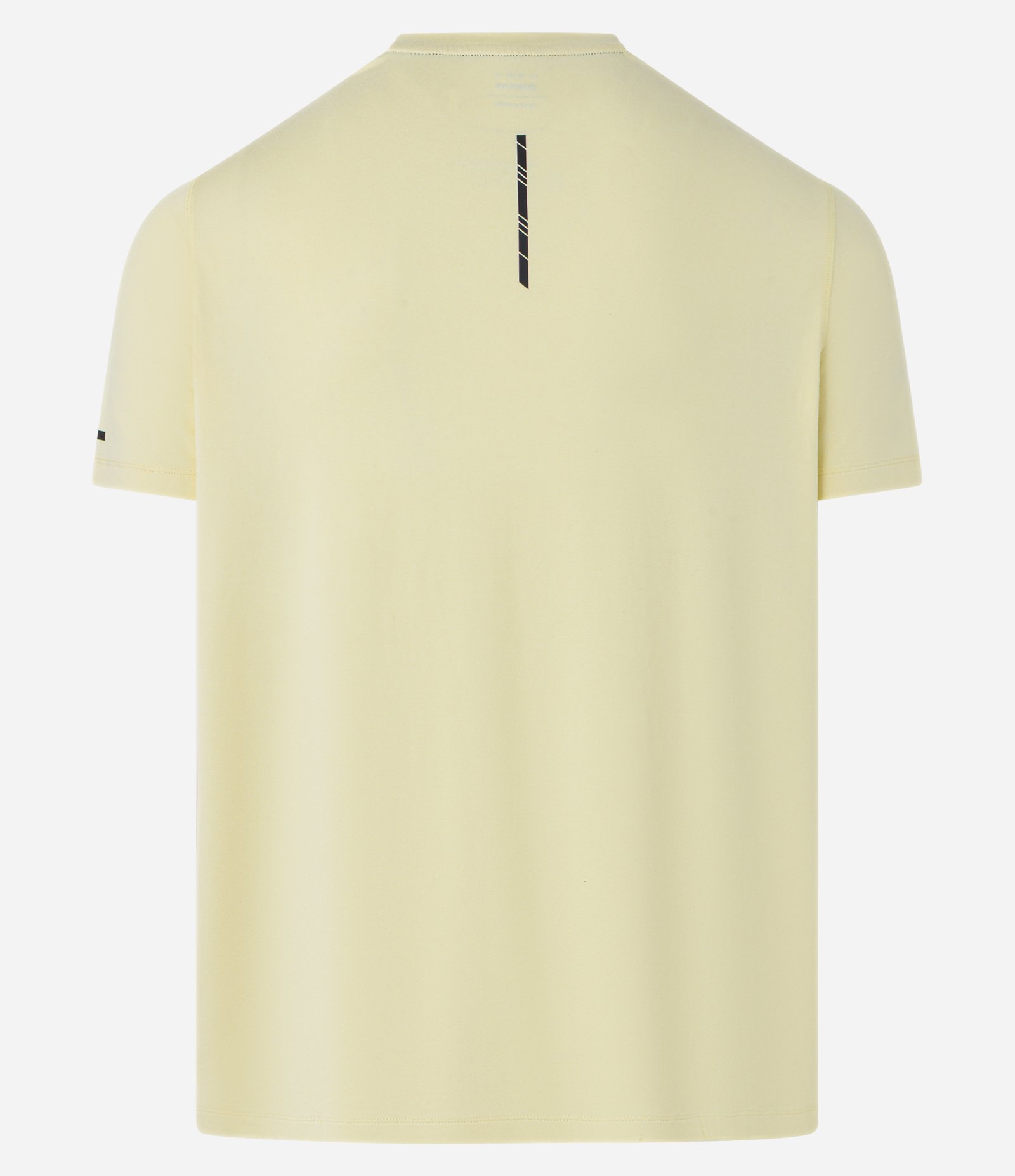 Camiseta Regular Esportiva em Tecnologia Dry com Etiqueta na Barra Amarelo 10