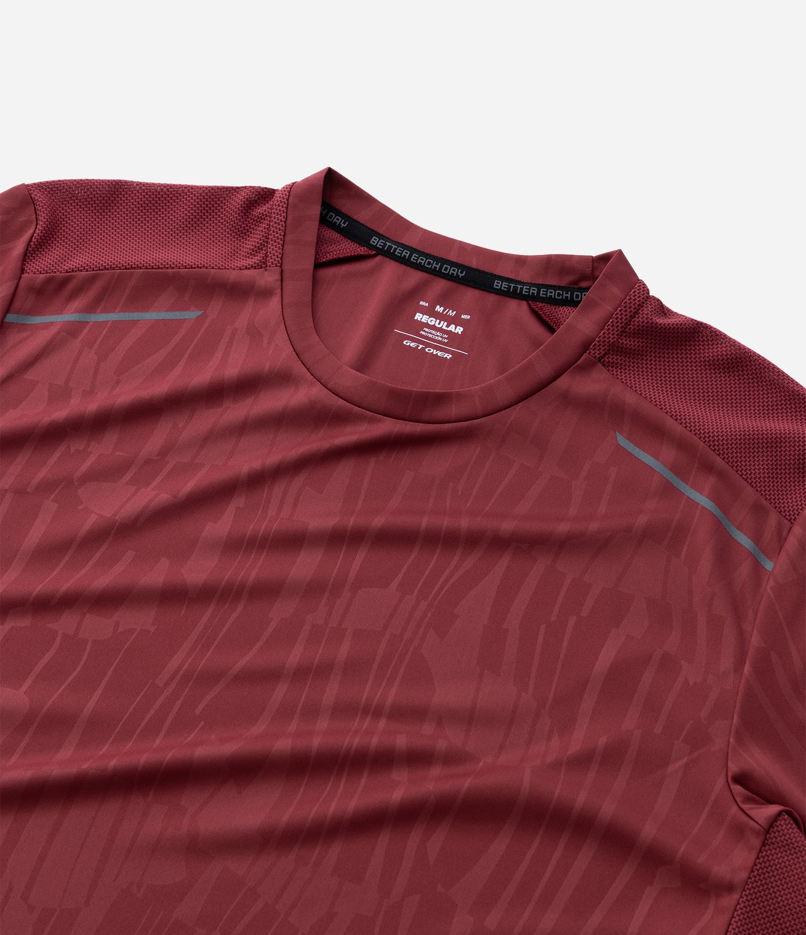 Camiseta Esportiva Tecnologia Dry com Estampa Heat Print Vermelho 9