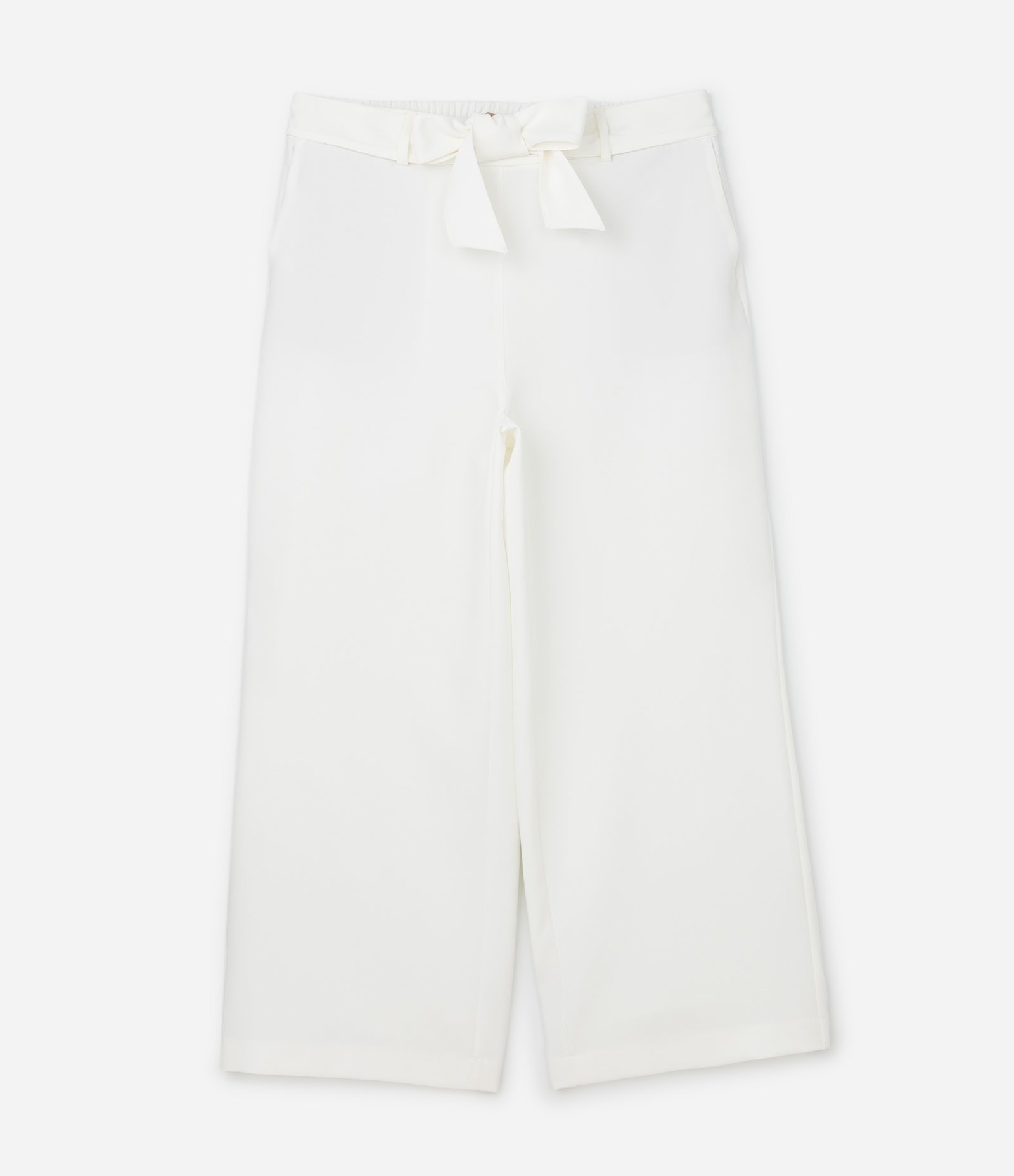 Calça Pantalona Alfaiataria com Amarração no Cós Curve & Plus Size Branco 5