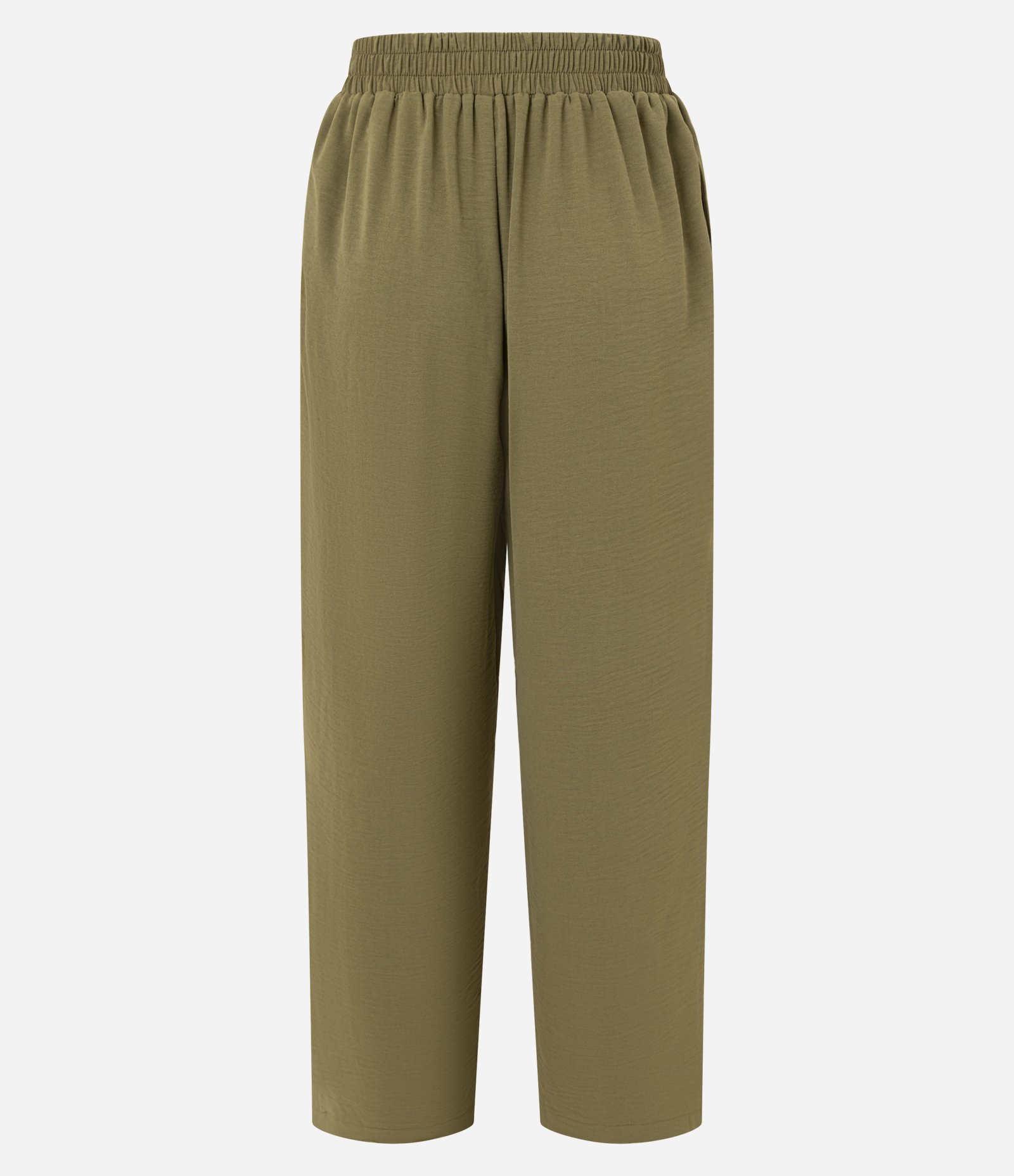 Calça Reta Cintura Alta com Amarração na Cintura Verde 7