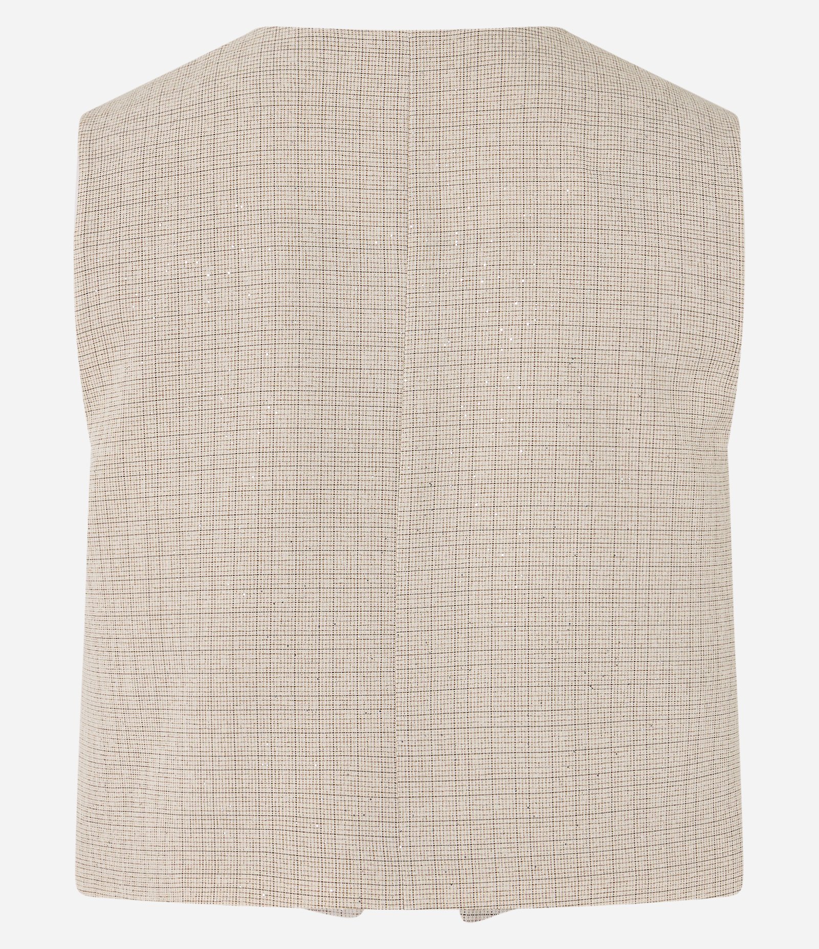 Colete Alfaiatado com Botão Diferenciado e Brilhos Bege 6