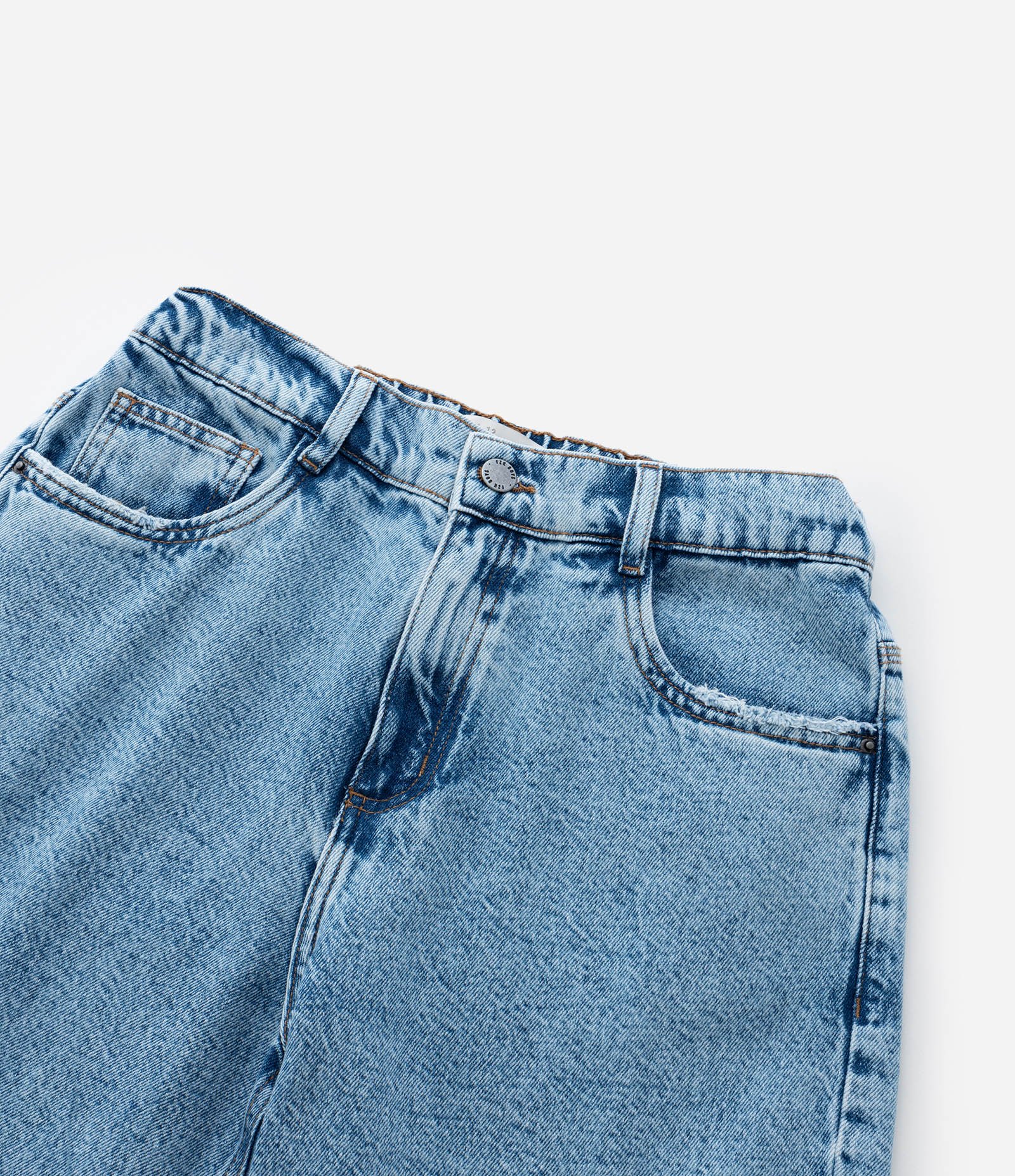 Bermuda Baggy Infantil Jeans - Tam 5 a 14 Anos Azul 3