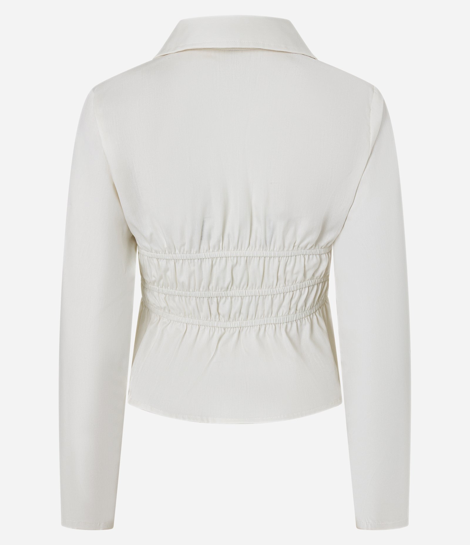 Camisa em Tricoline com Amarração e Colissê na Cintura Branco 2