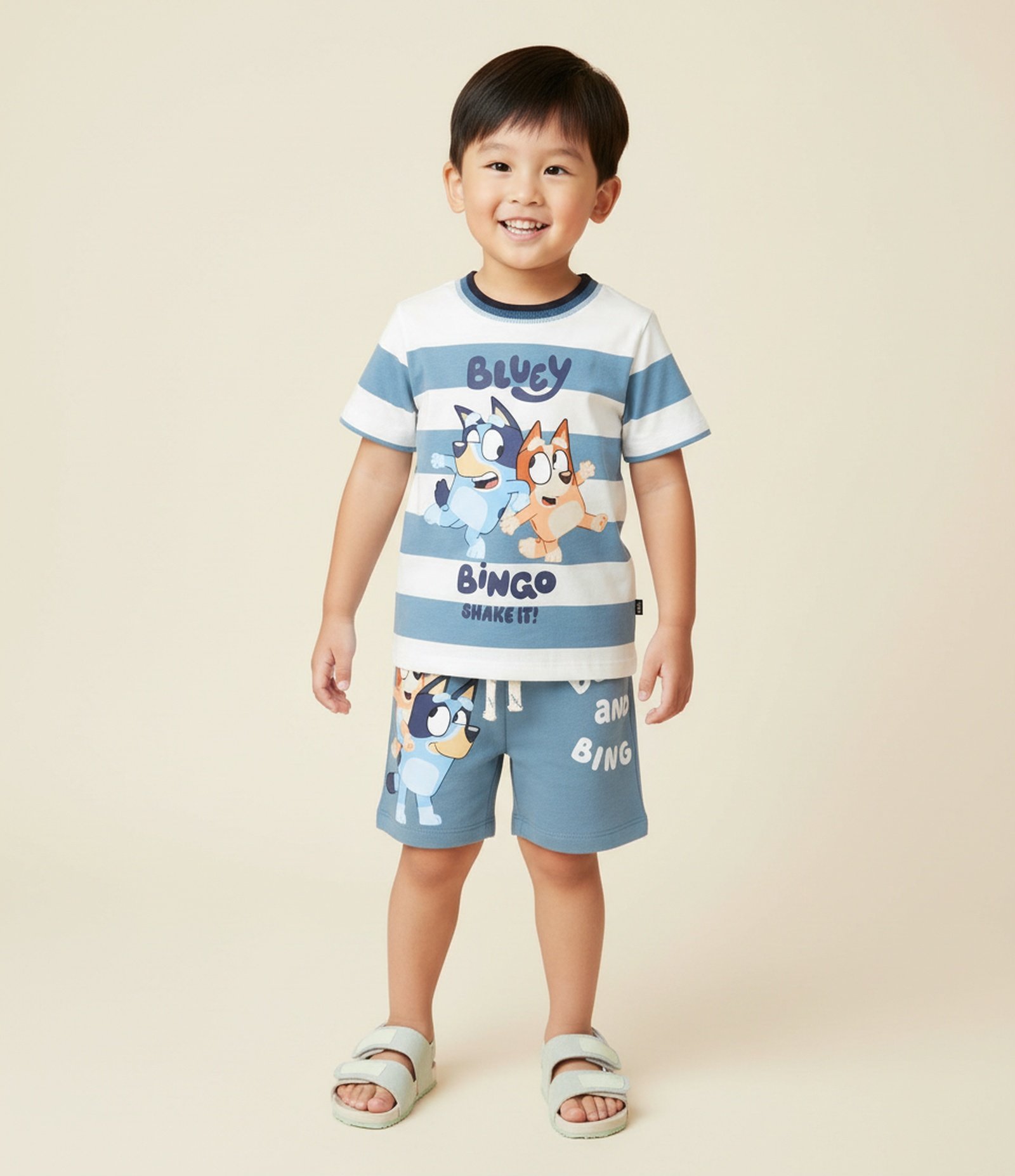 Bermuda Infantil em Moletom com Estampa Bluey - Tam 2 a 6 Anos Azul 1