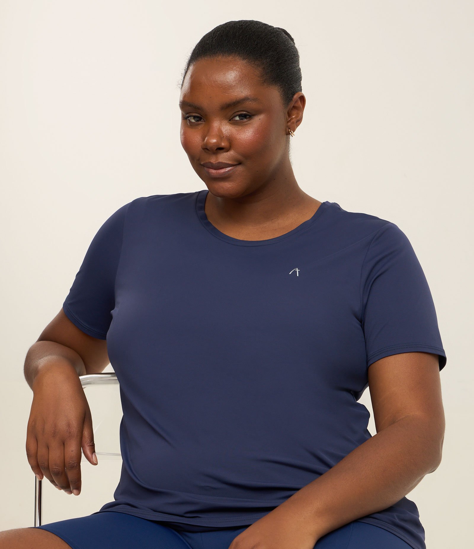Camiseta Esportiva com Tecnologia Dry Curve & Plus Size Azul Médio 3