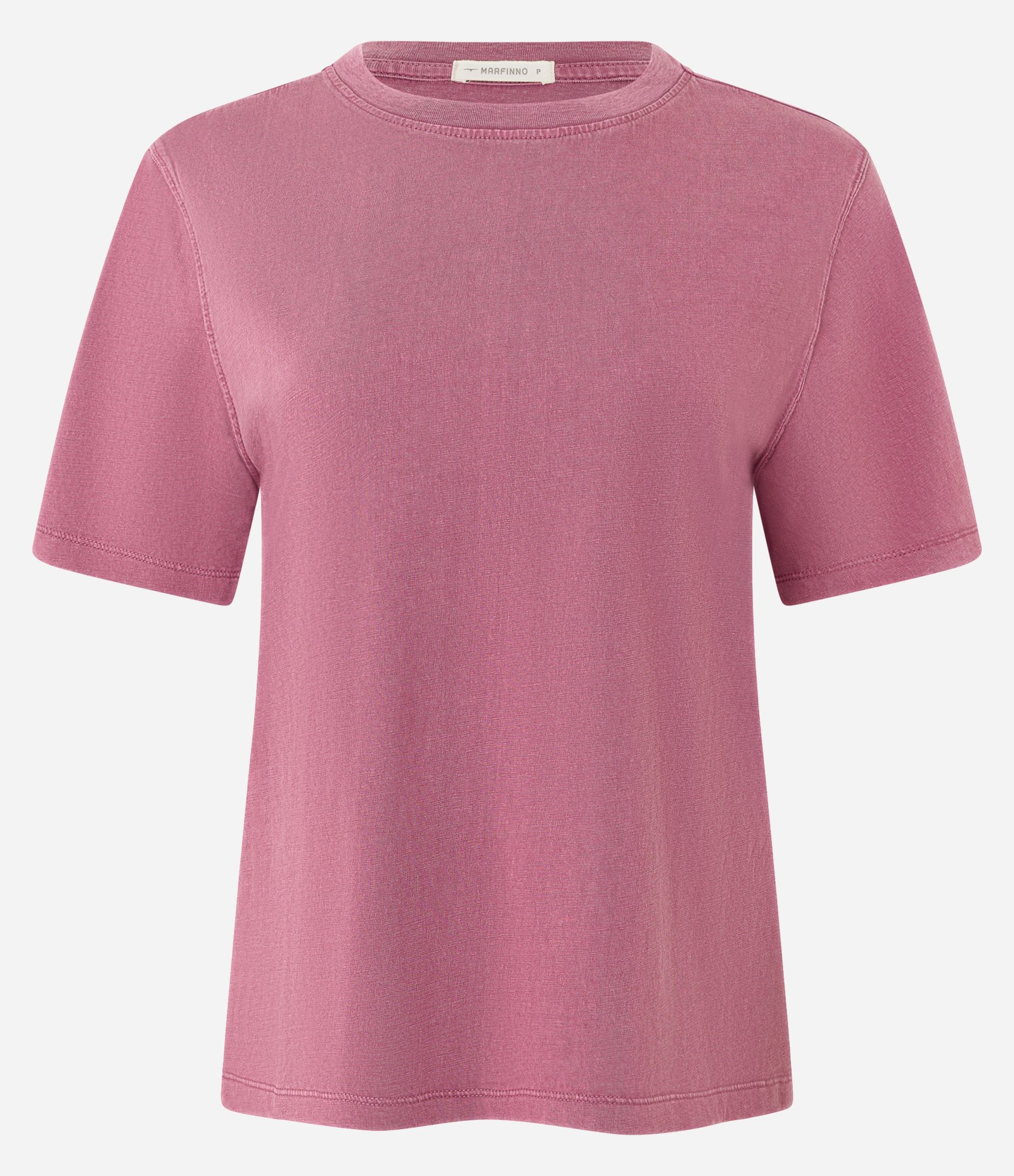 Blusa T-shirt em Algodão com Lavagem Estonada Rosa Terroso 5