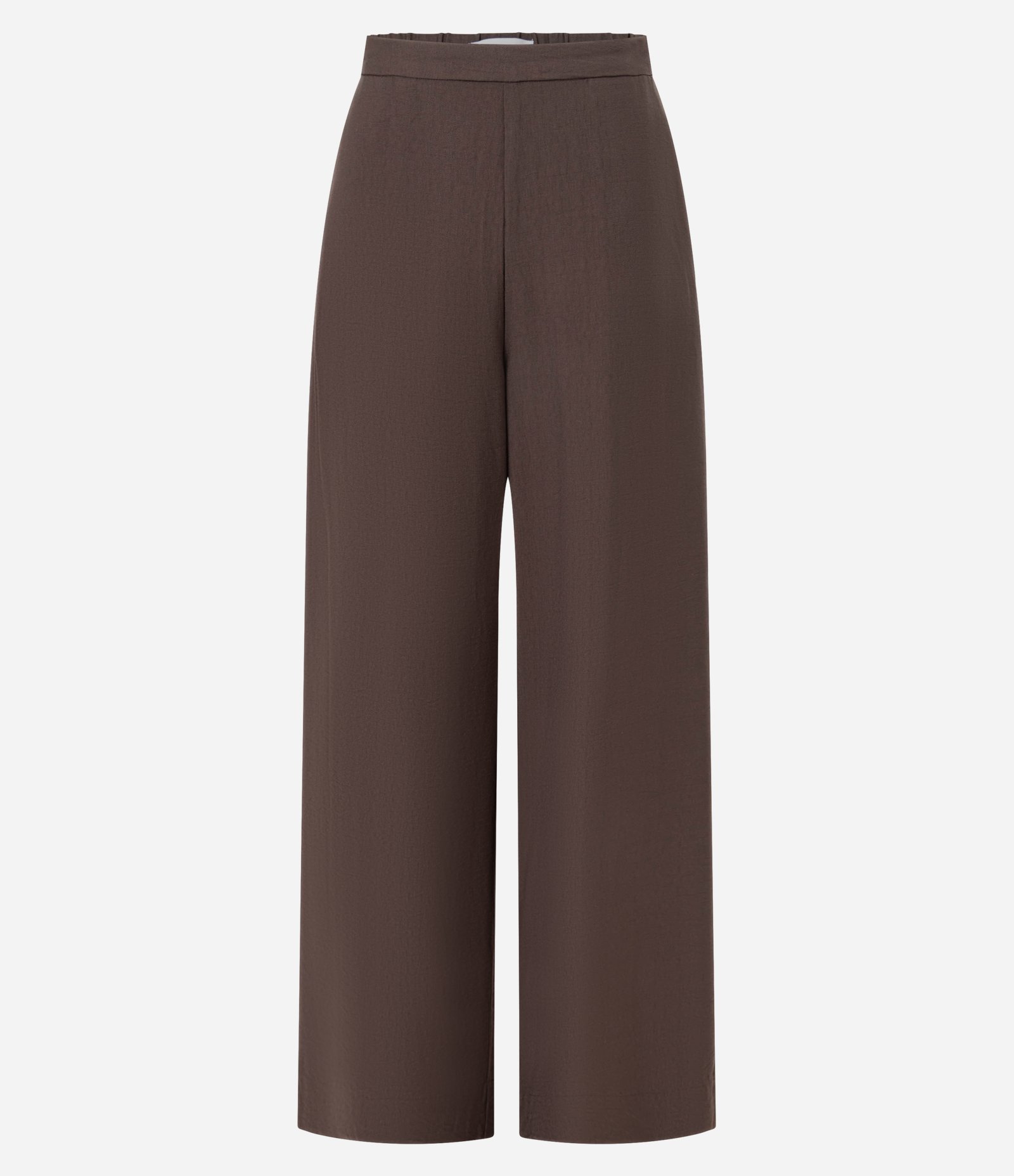 Calça Wide Leg Alfaiatada com Cintura Alta e Zíper Lateral Marrom 5