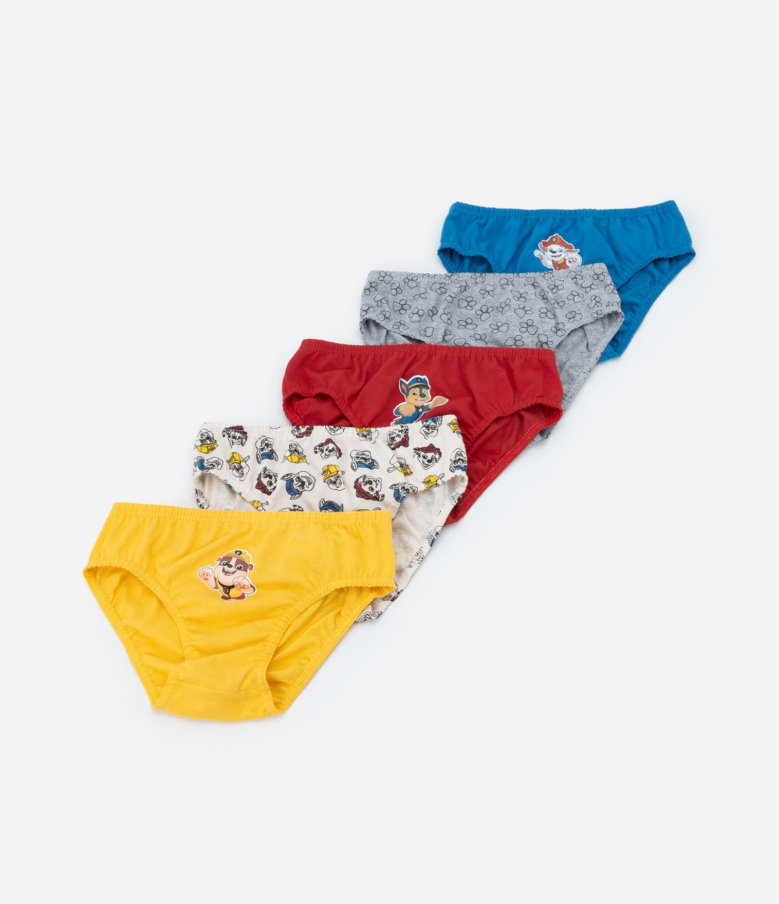 Kit 05 Cuecas Slip Infantis com Estampa Patrulha Canina - Tam 2 a 6 Anos Multicores 1