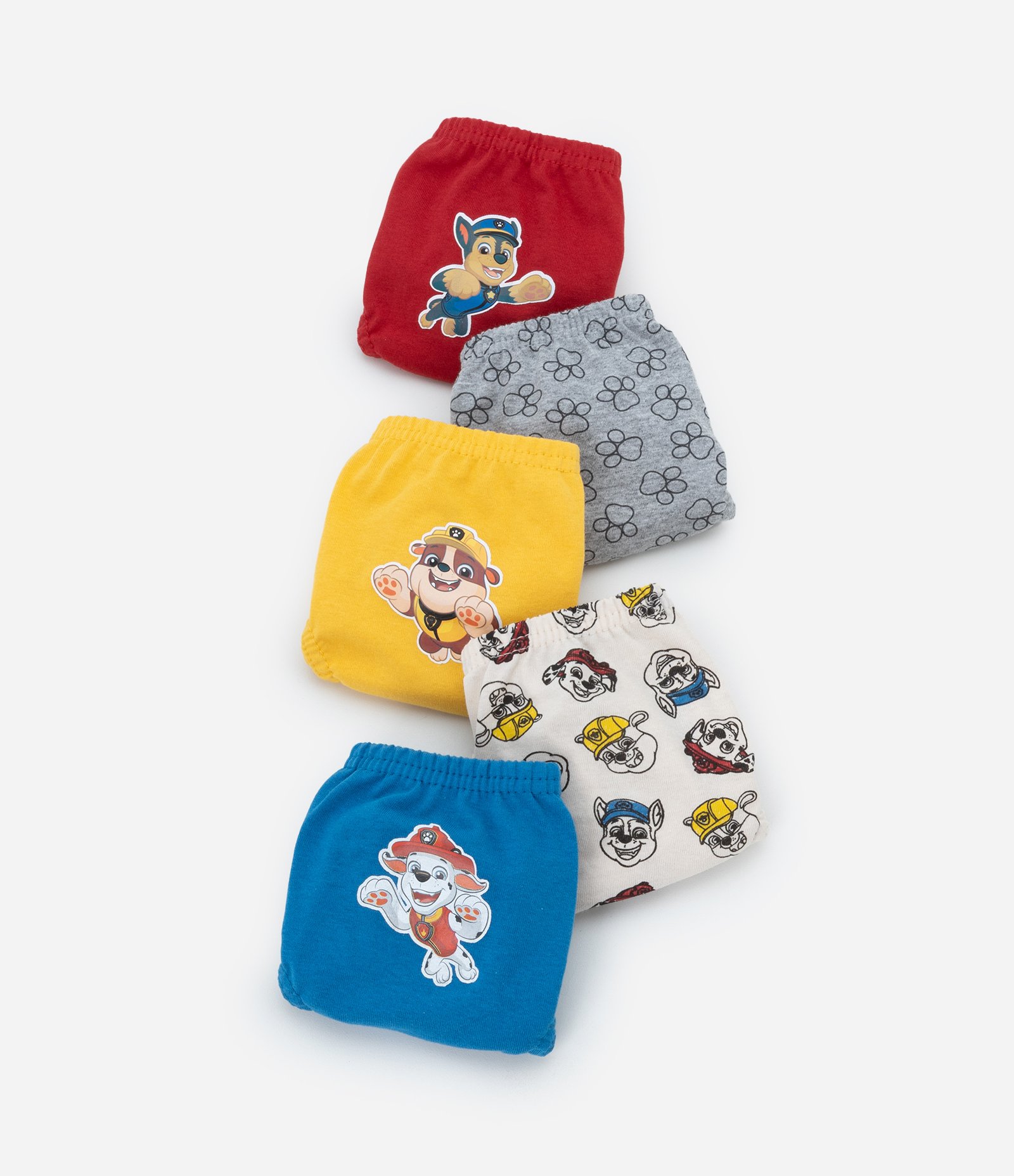 Kit 05 Cuecas Slip Infantis com Estampa Patrulha Canina - Tam 2 a 6 Anos Multicores 3