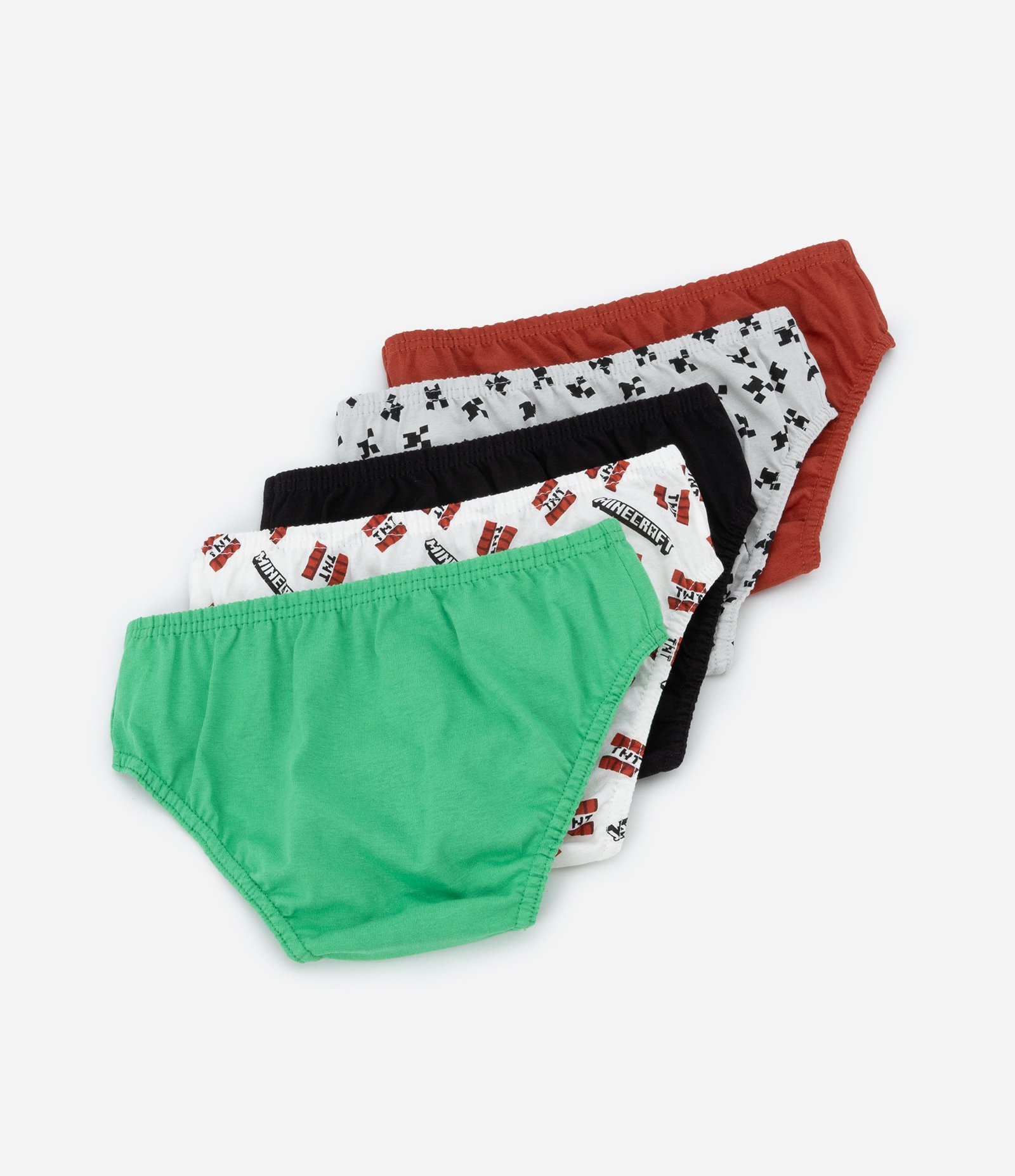Kit 05 Cuecas Slip Infantil com Estampa Minecraft - Tam 4 a 14 Anos Multicores 2