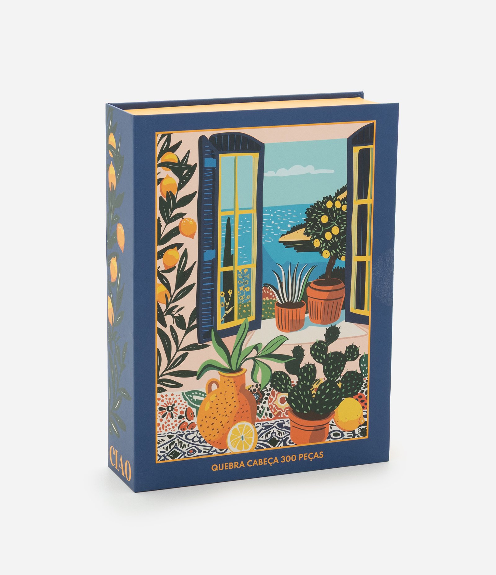 Quebra-cabeça Paisagem Siciliana com Caixa Decorativa 300 Peças Multicores 1