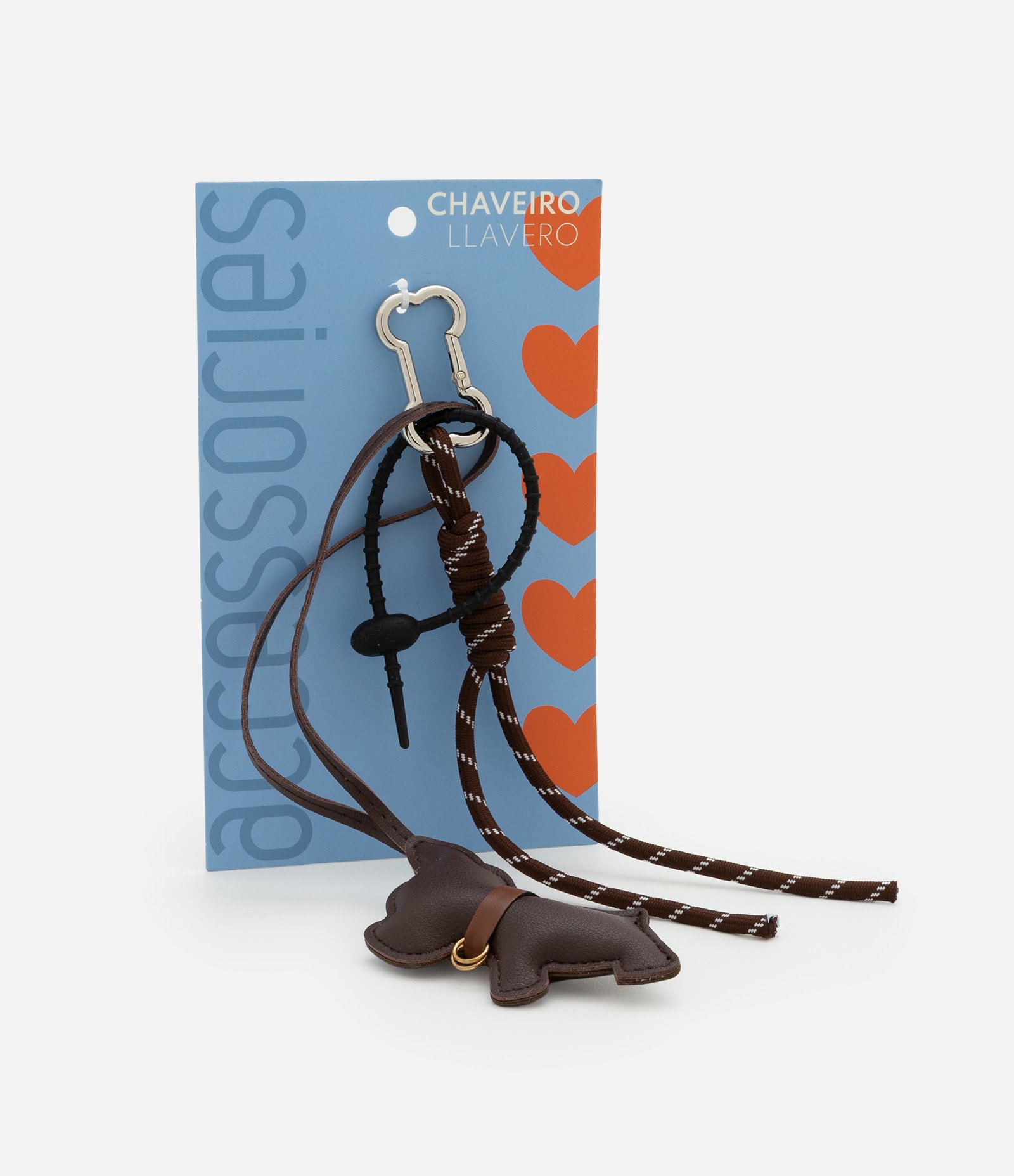 Chaveiro com Cordinha e Pingente de Cachorro Marrom 5