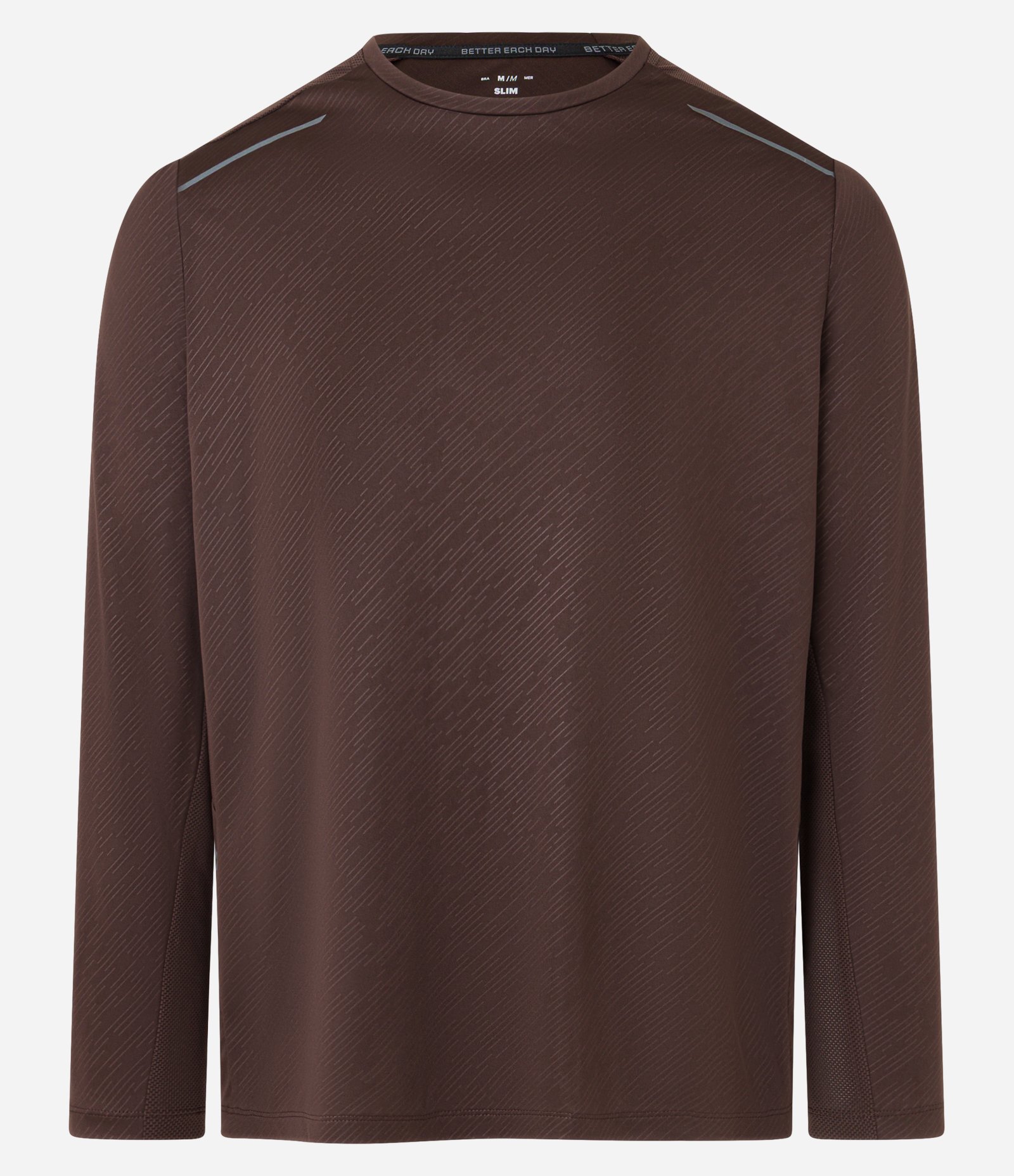 Camiseta Esportiva com Estampa Riscada com Proteção UV Marrom 5