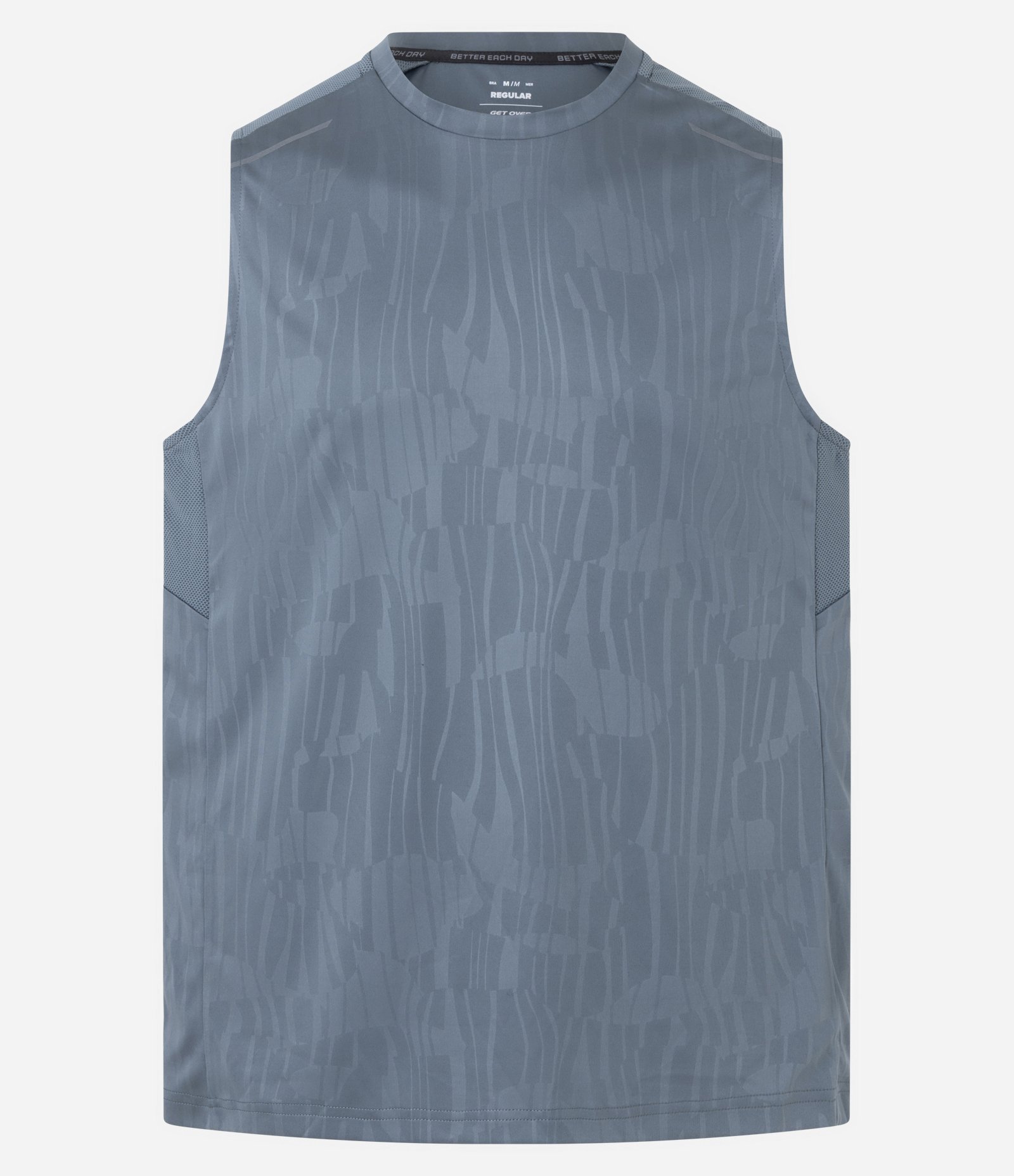 Regata Esportiva com Tecnologia Dry e Estampa Heat Print Cinza 5