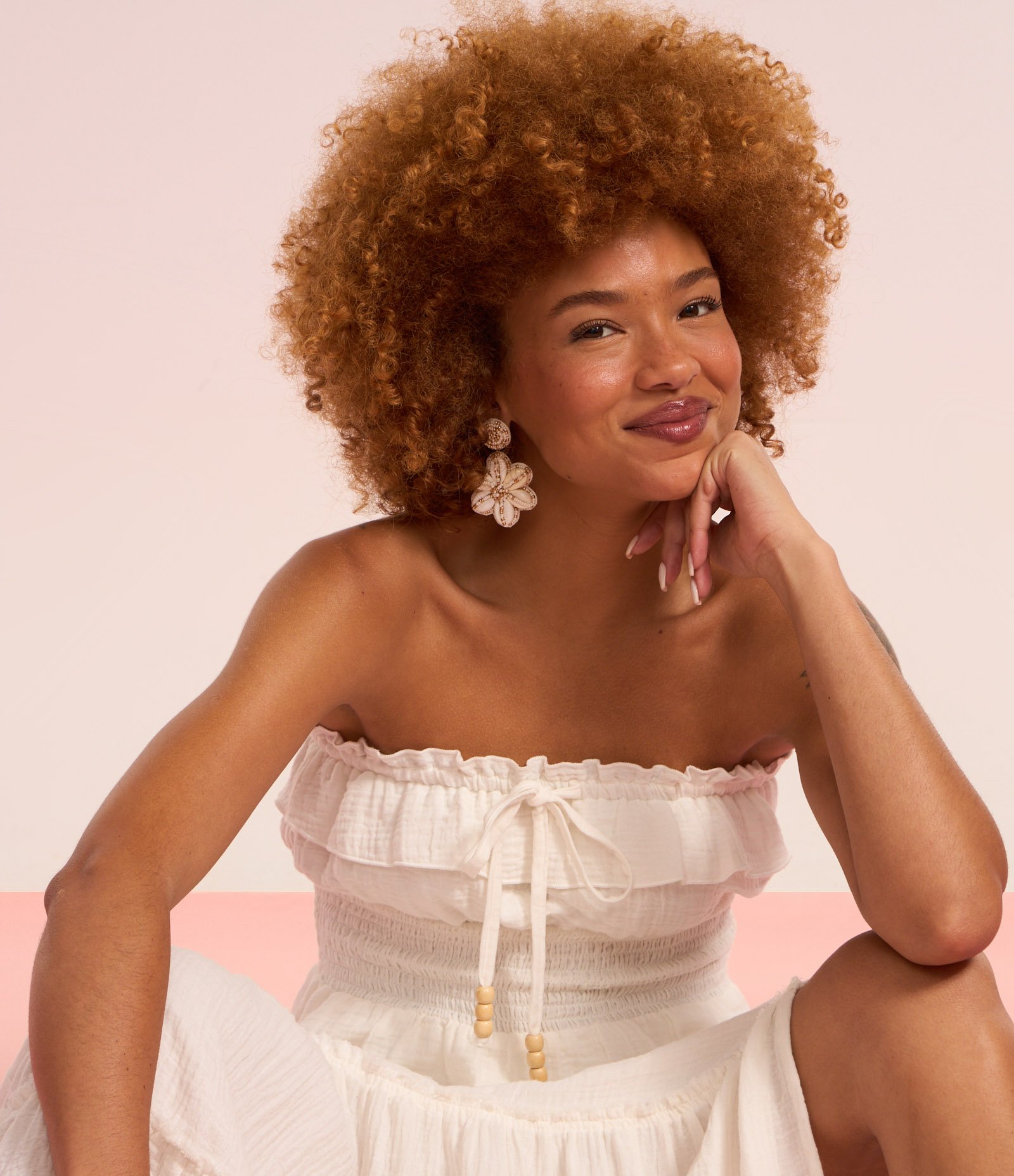 Blusa Tomara que Caia em Crepe com Textura Crinkle com Lastex na Cintura e Babados Branco 5