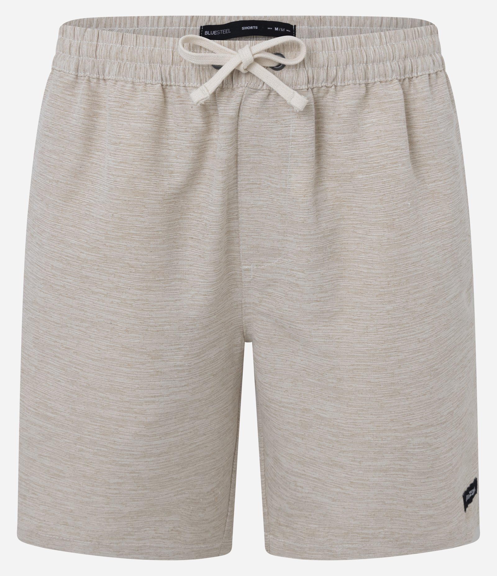Bermuda Regular com Cordão e Efeito Rajado Bege 5