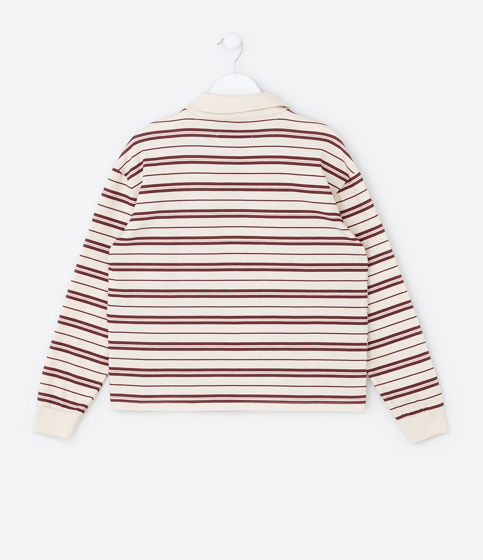 Camiseta Infantil com Bordado Coração - Tam 5 a 14 Anos Bege/Bordô 3