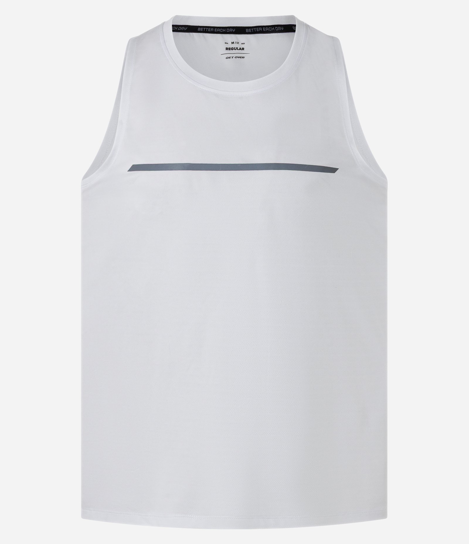 Regata Regular Esportiva em Tecnologia Dry com Detalhe Refletivo Bright White 7