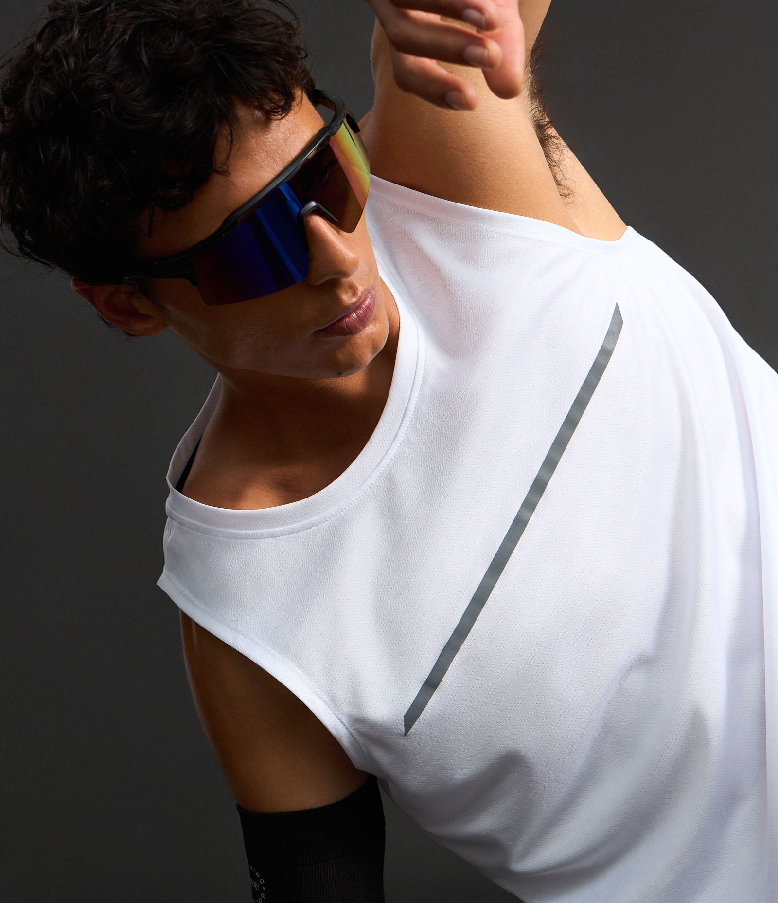 Regata Regular Esportiva em Tecnologia Dry com Detalhe Refletivo Bright White 4