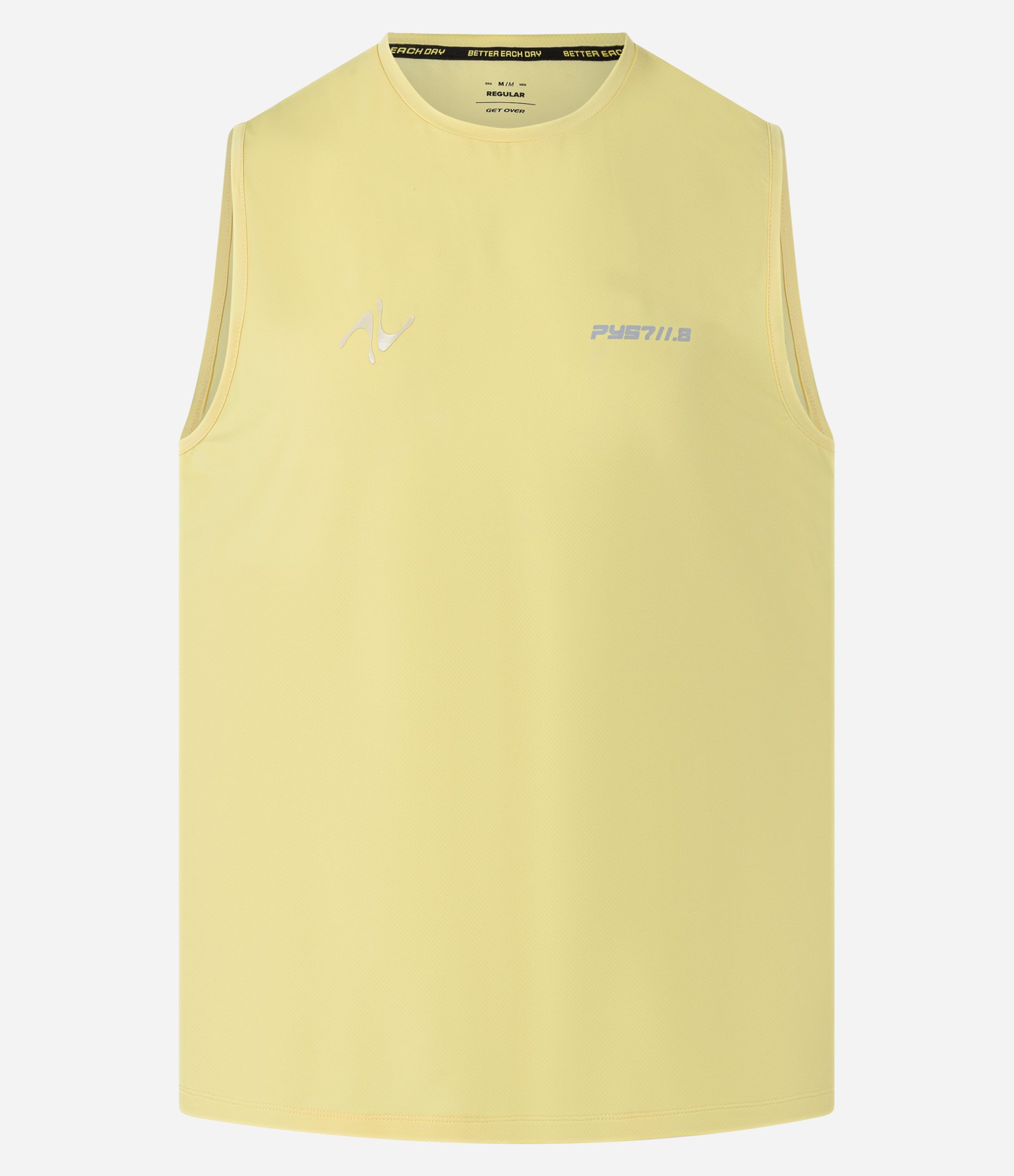 Regata Esportiva Regular em Tecnologia Dry Laser Cut com Estampa Localizada Amarelo 7