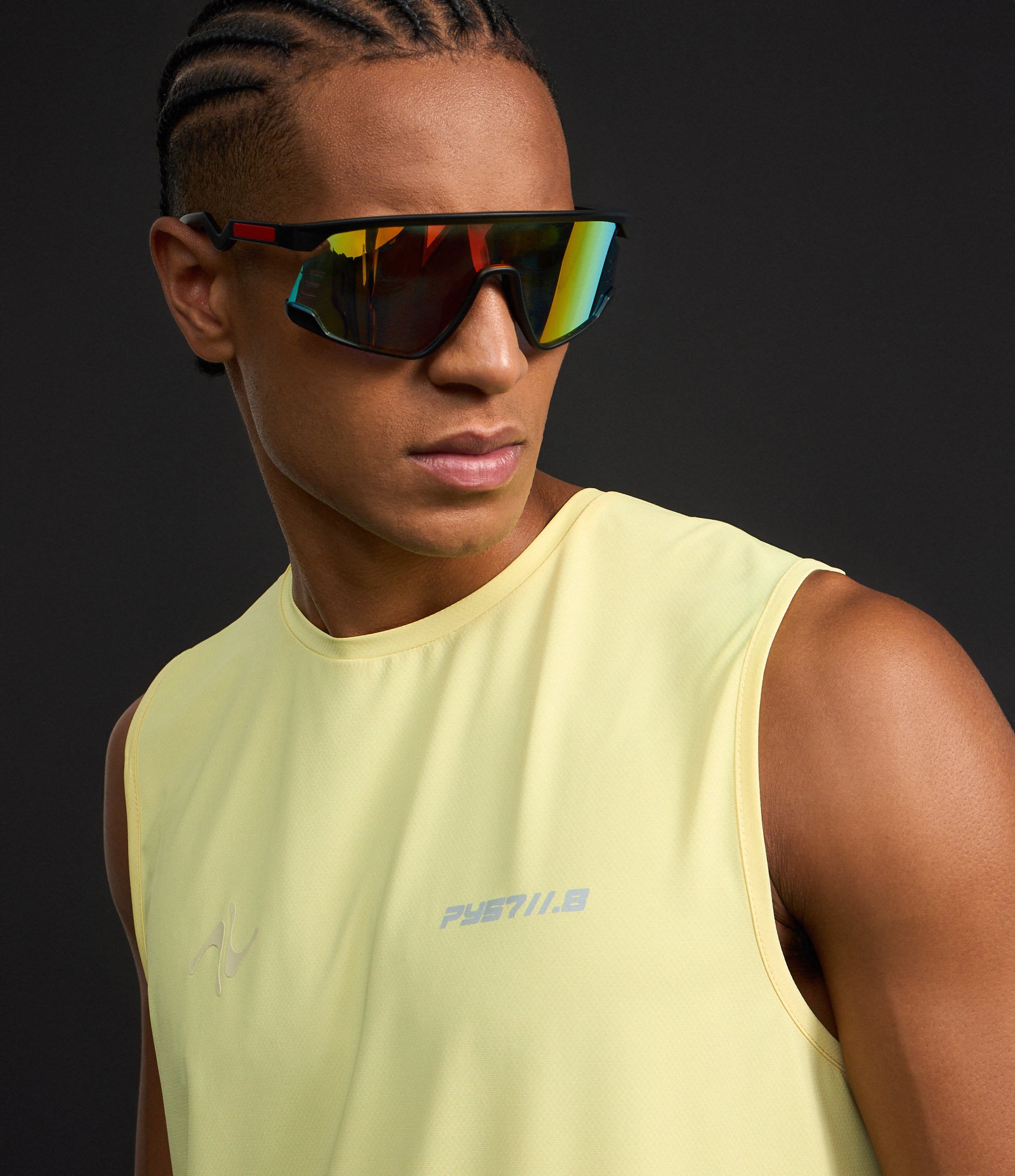 Regata Esportiva Regular em Tecnologia Dry Laser Cut com Estampa Localizada Amarelo 6