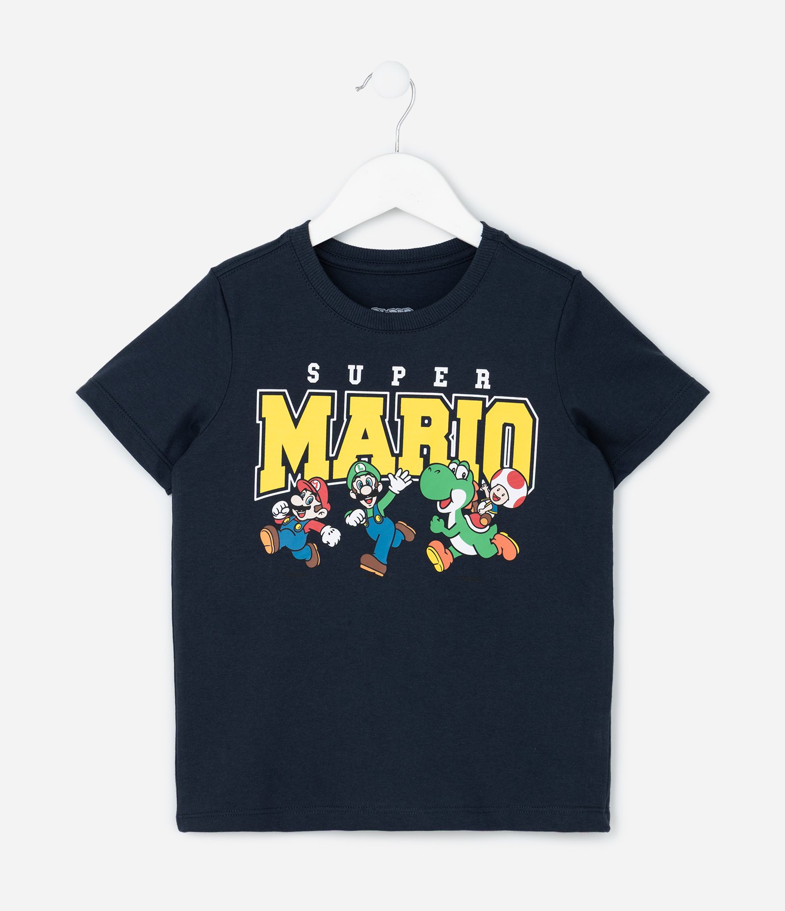 Camiseta Infantil com Estampa Super Mario - Tam 4 a 10 Anos Azul 1