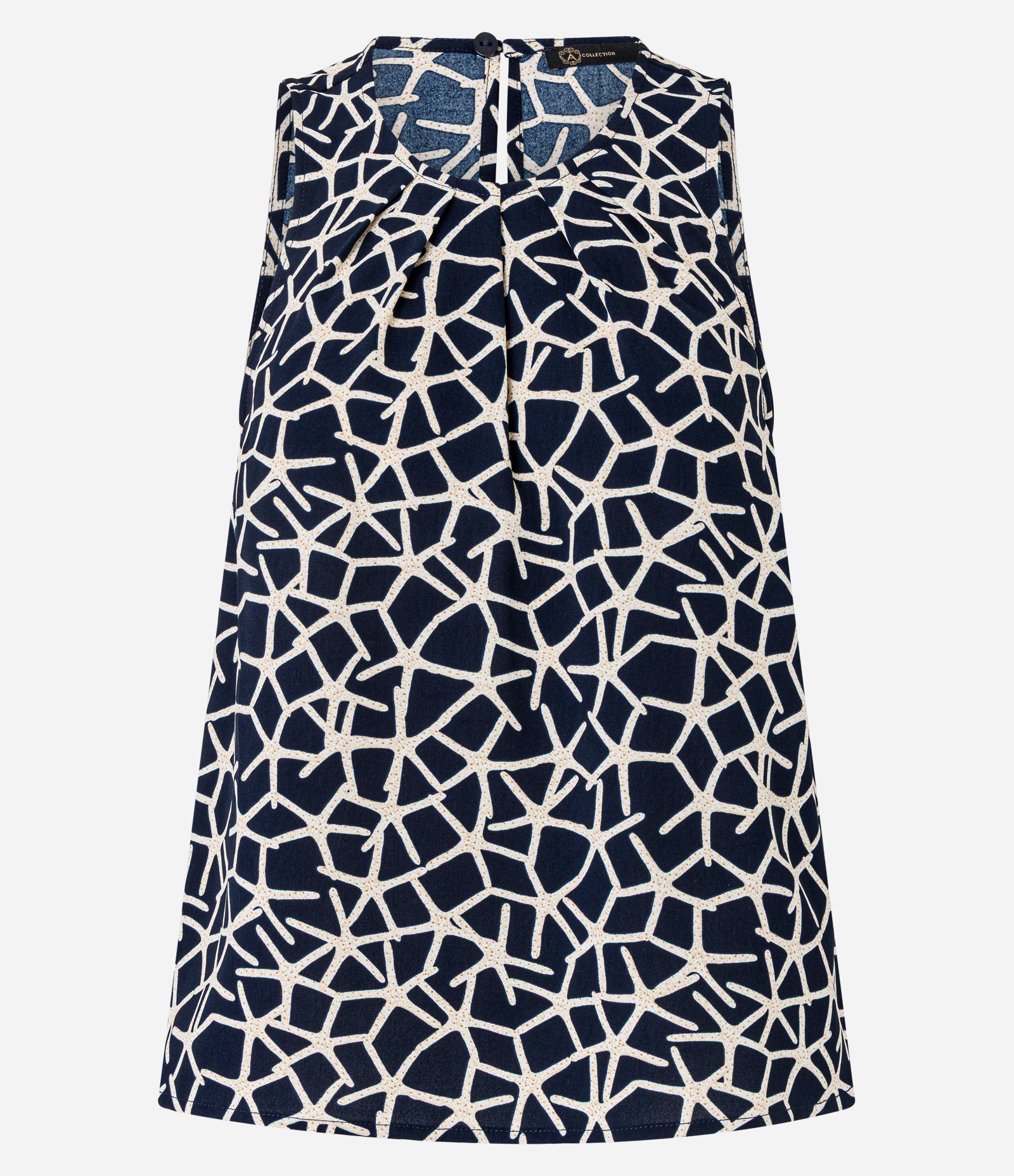 Blusa em Airflow com Estampa Estrelas do Mar Azul Escuro 5