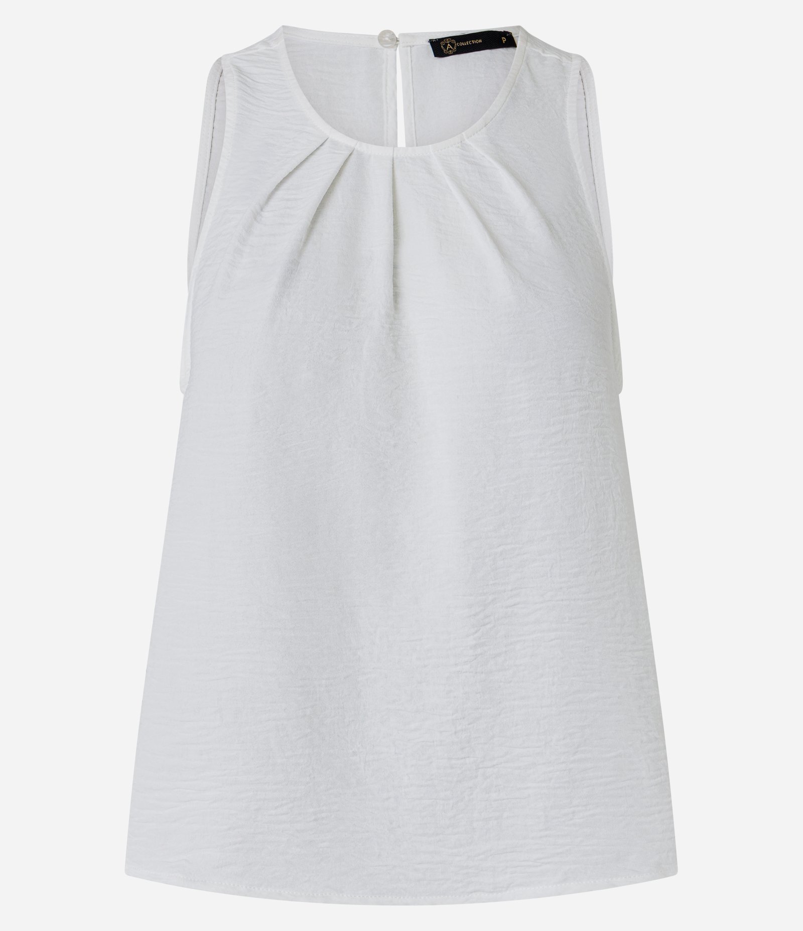 Blusa em Airflow com Franzidos na Gola Redonda Branco 5