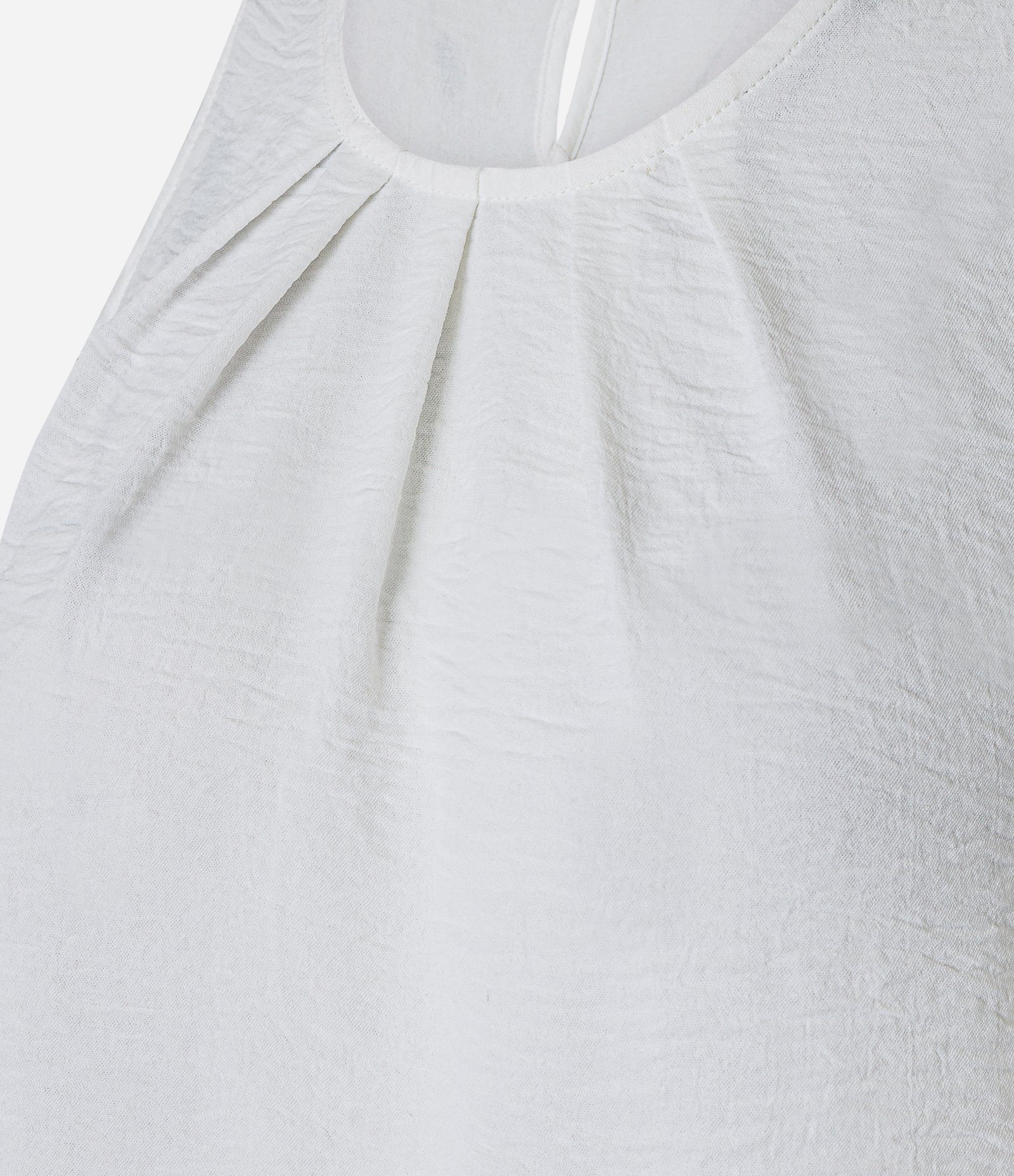 Blusa em Airflow com Franzidos na Gola Redonda Branco 6