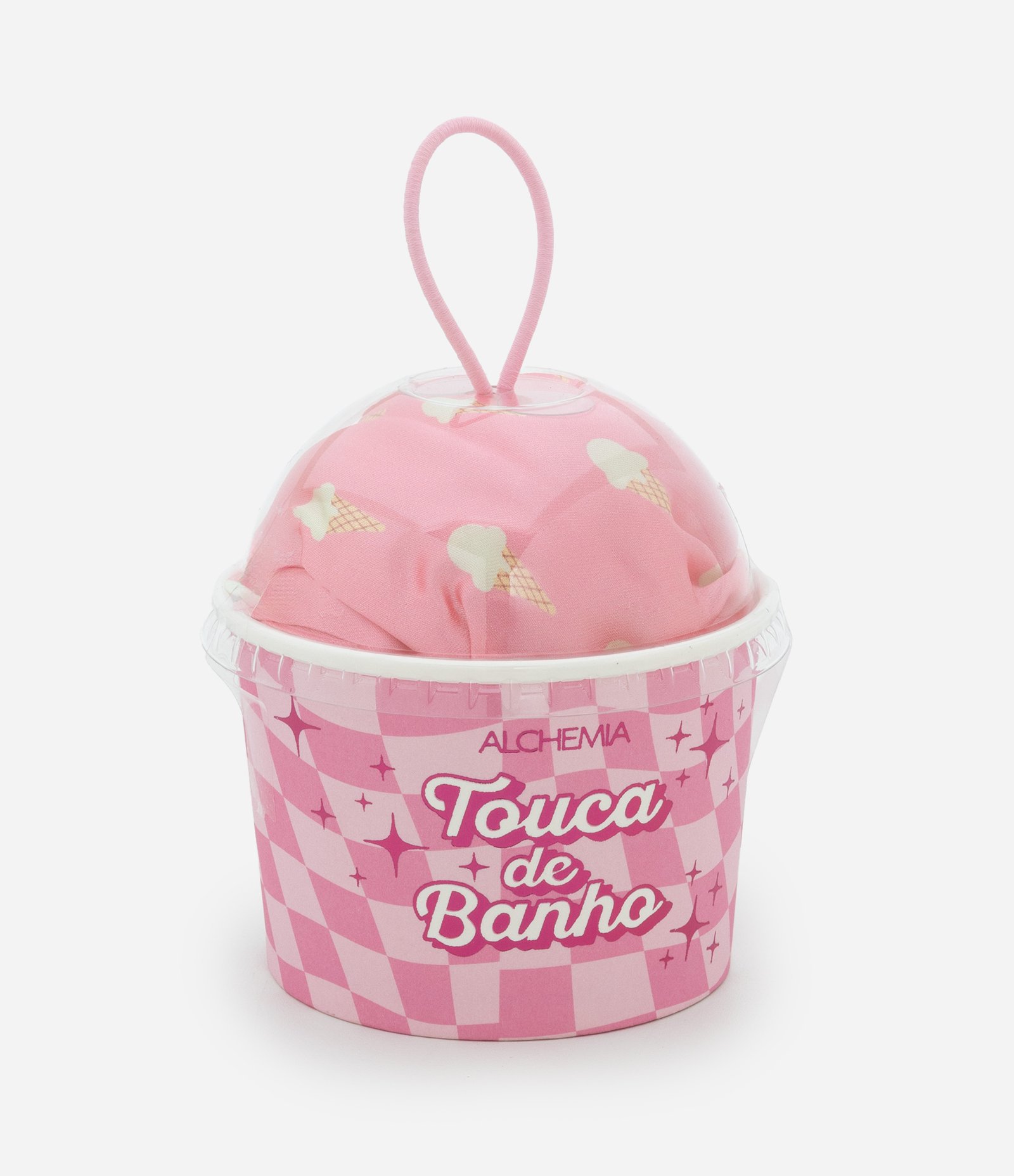 Touca de Banho Rosa Bolinhas Alchemia U 1