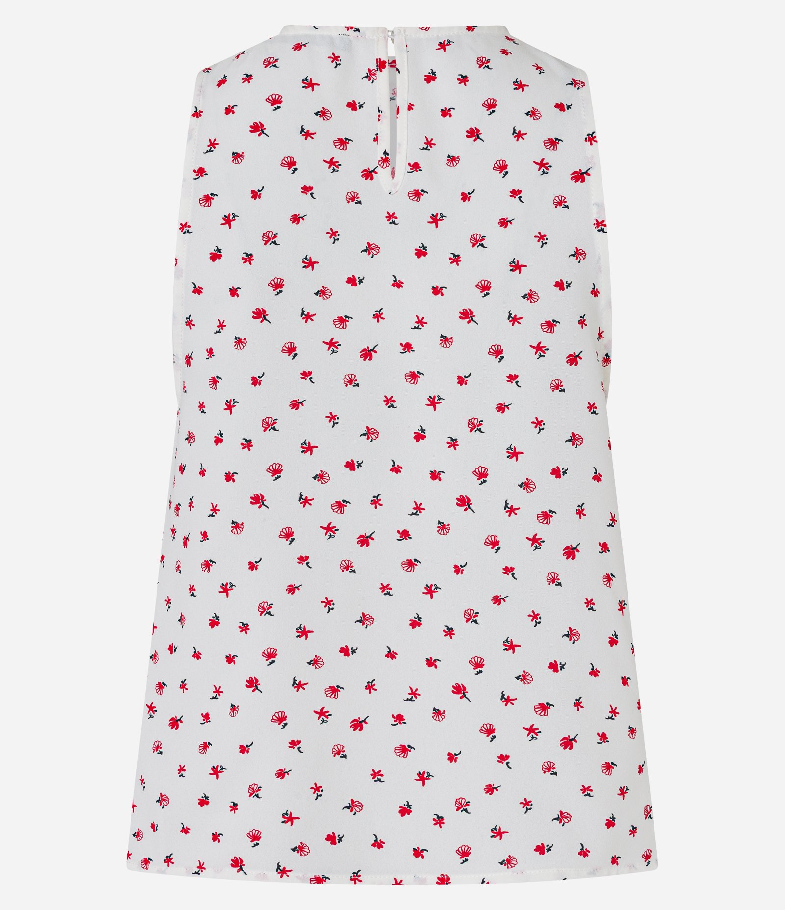 Blusa em Airflow com Franzido na Gola e Estampa Floral Branco 7