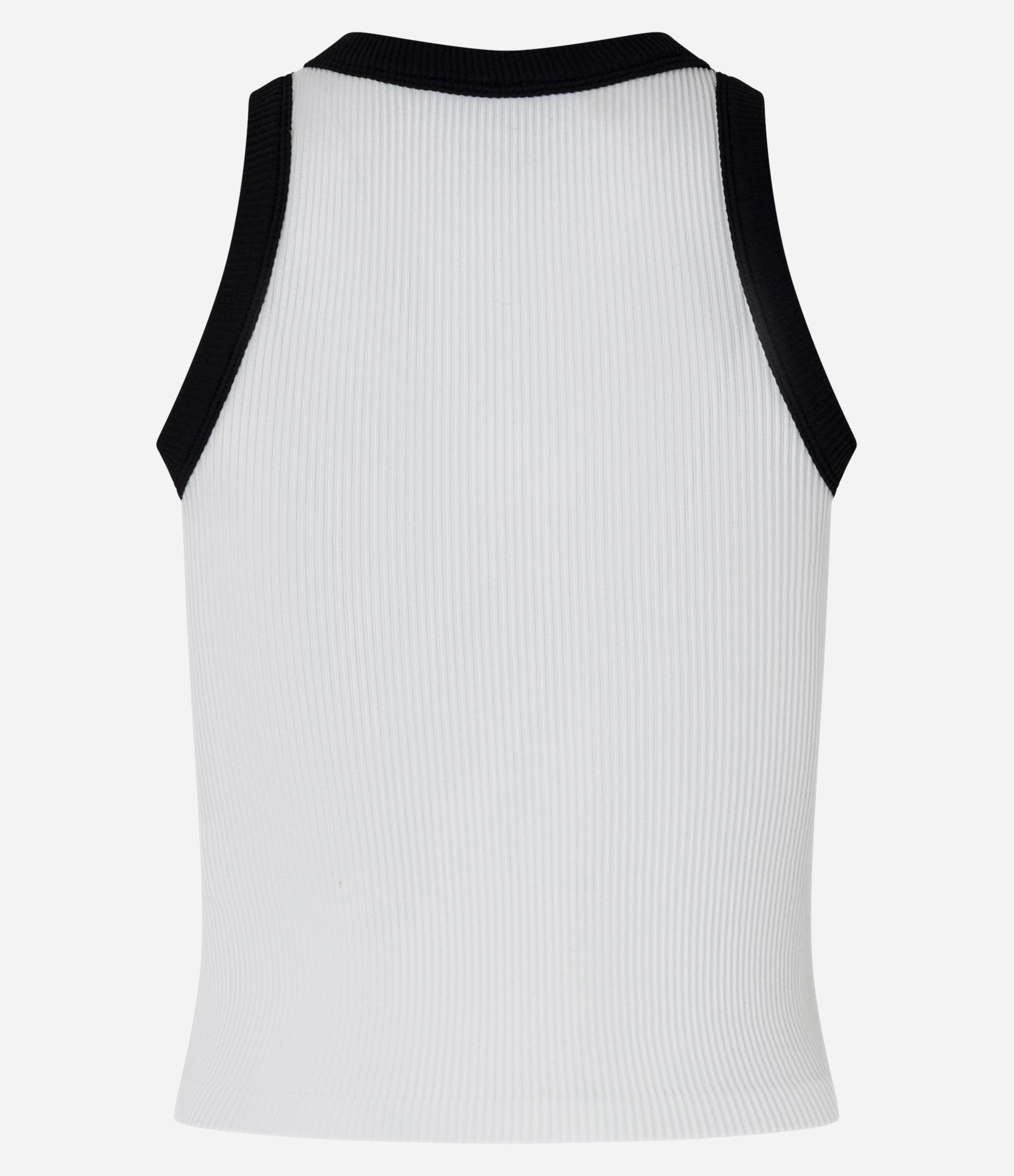 Regata Seamless com Zíper e Viés Contraste Branco 8