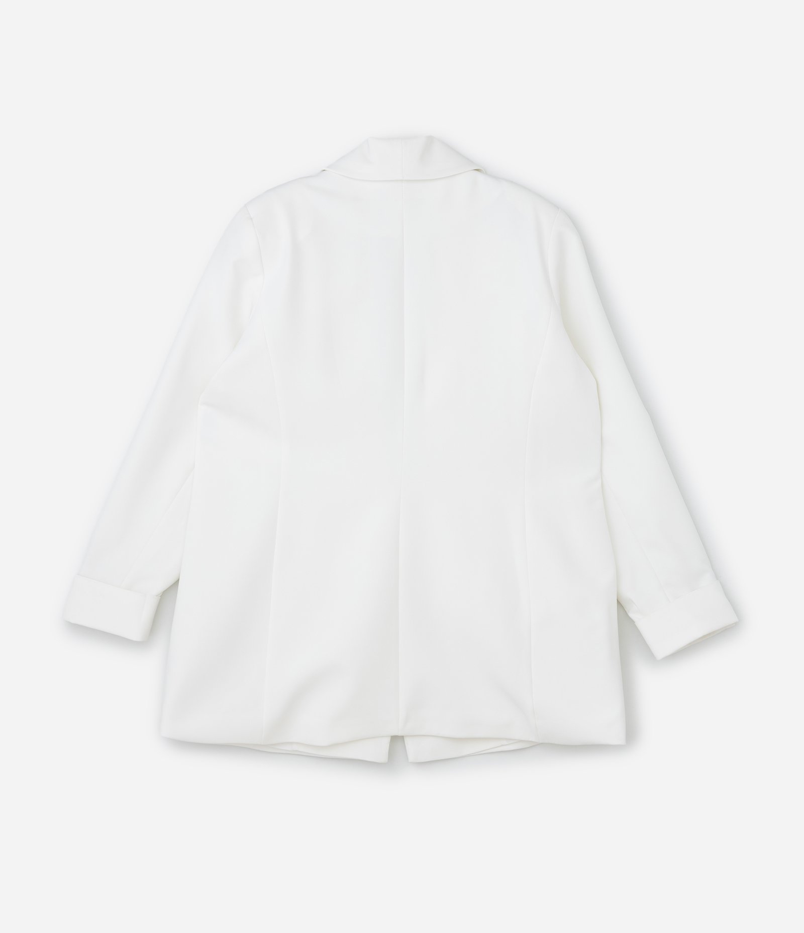 Blazer em Alfaiataria com Botão Gold Curve & Plus Size Branco 10