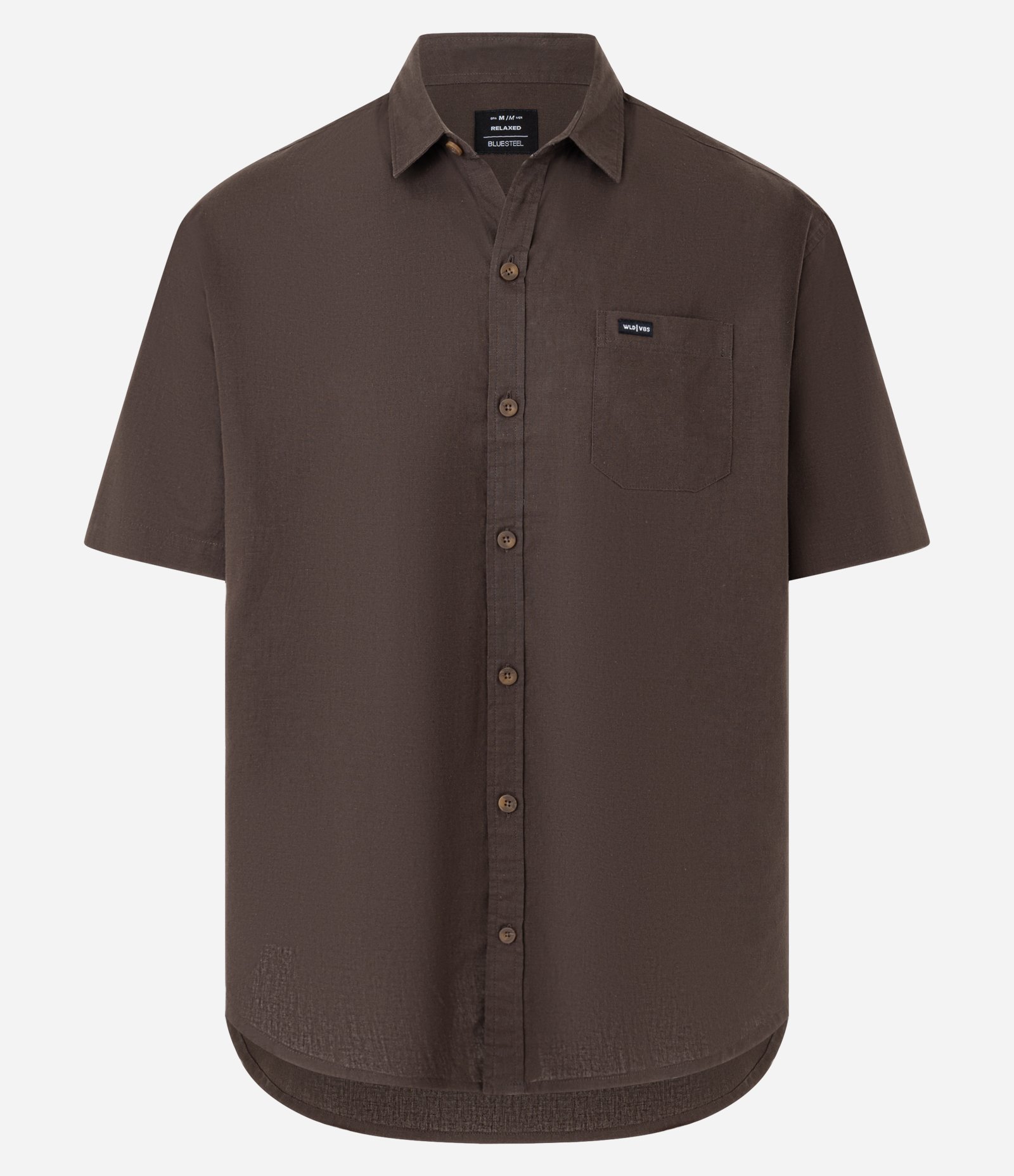 Camisa Relaxed em Cânhamo com Bolso Marrom 6