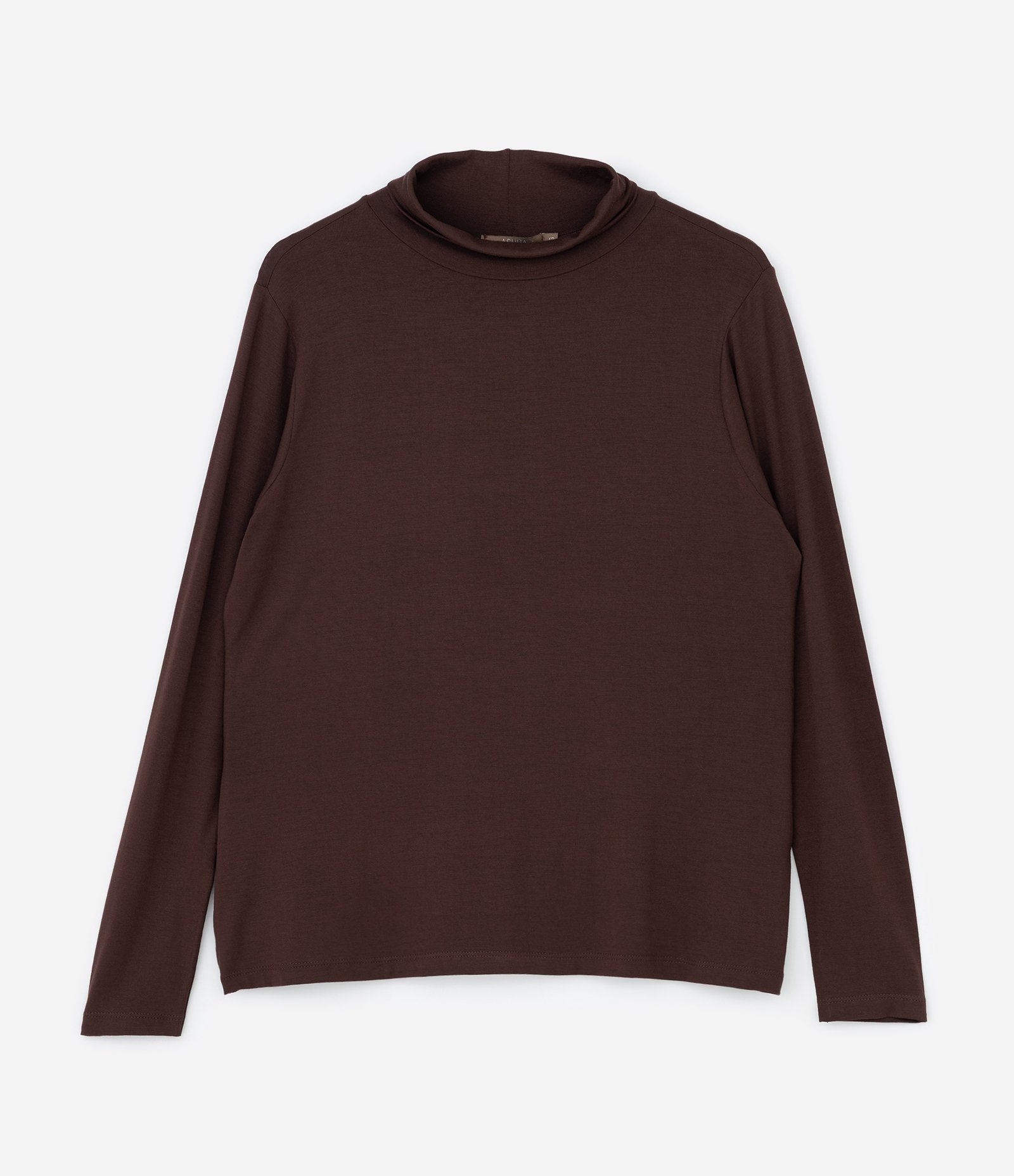 Blusa Gola Alta em Viscolycra Curve & Plus Size Marrom 4