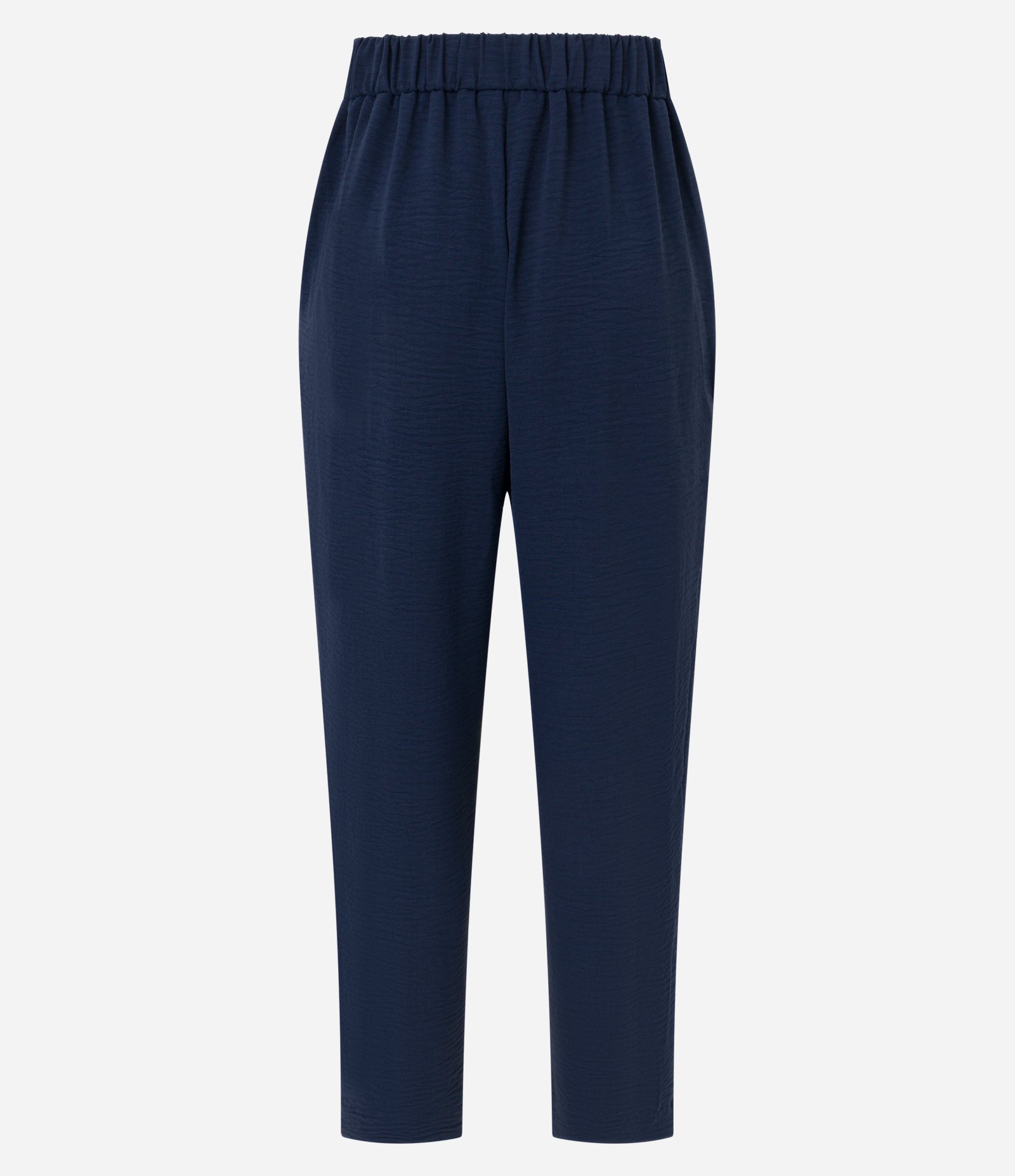 Calça Cenoura Cintura Alta em Airflow com Fivelas Metalizadas Azul 7