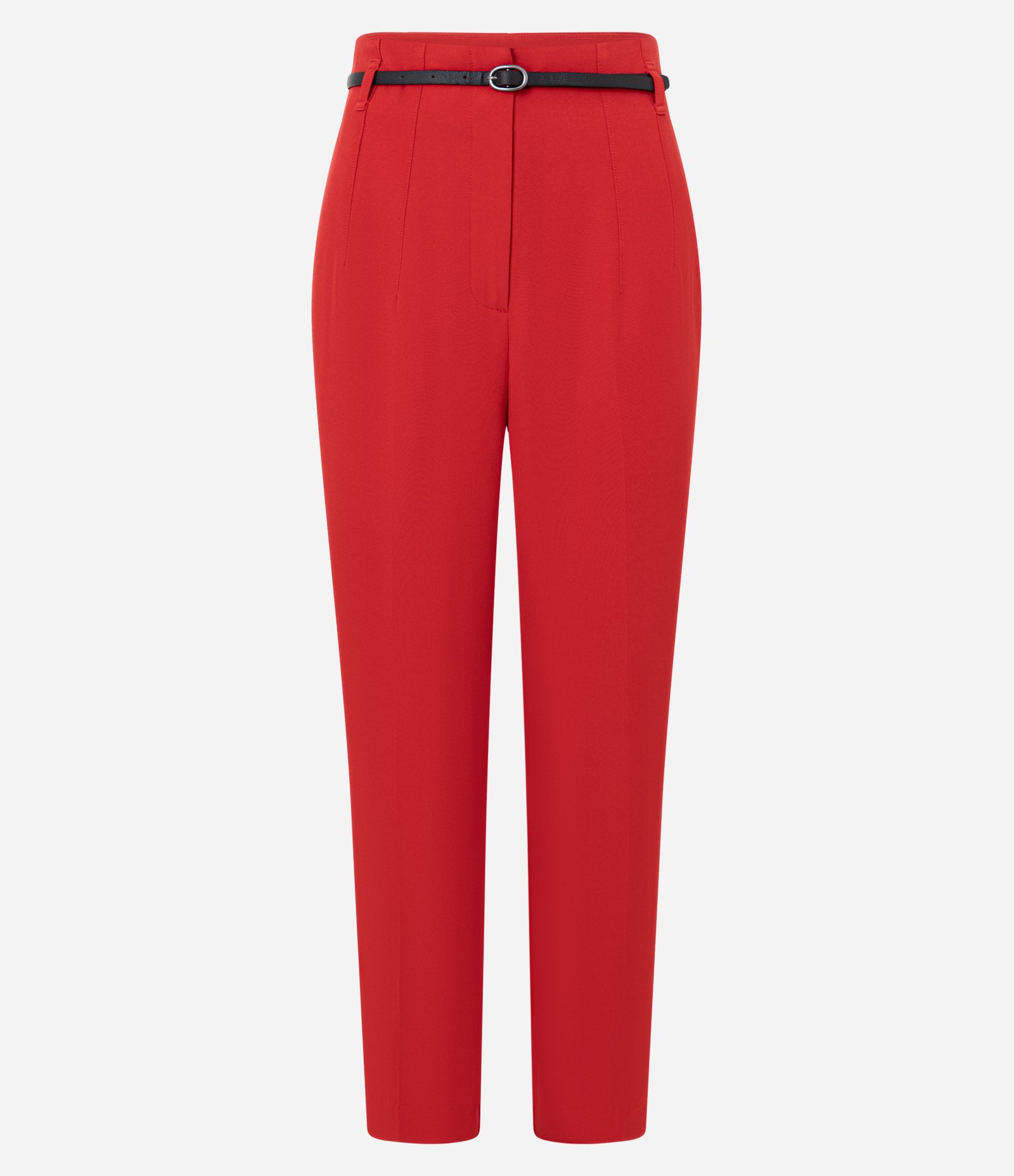 Calça Cenoura Alfaiatada com Cinto Fivela Vermelho 5