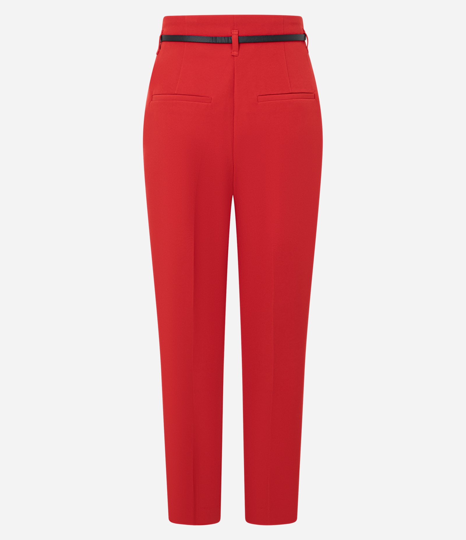 Calça Cenoura Alfaiatada com Cinto Fivela Vermelho 6