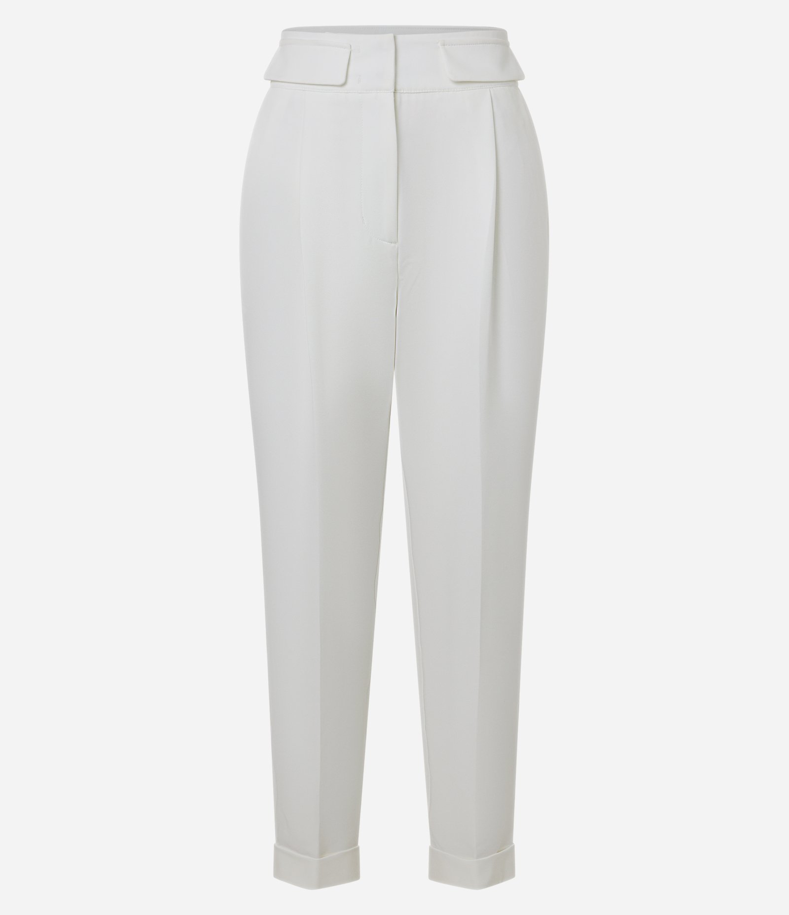 Calça Cenoura Alfaiatada com Barra Italiana e Detalhe de Lapela Off White 5