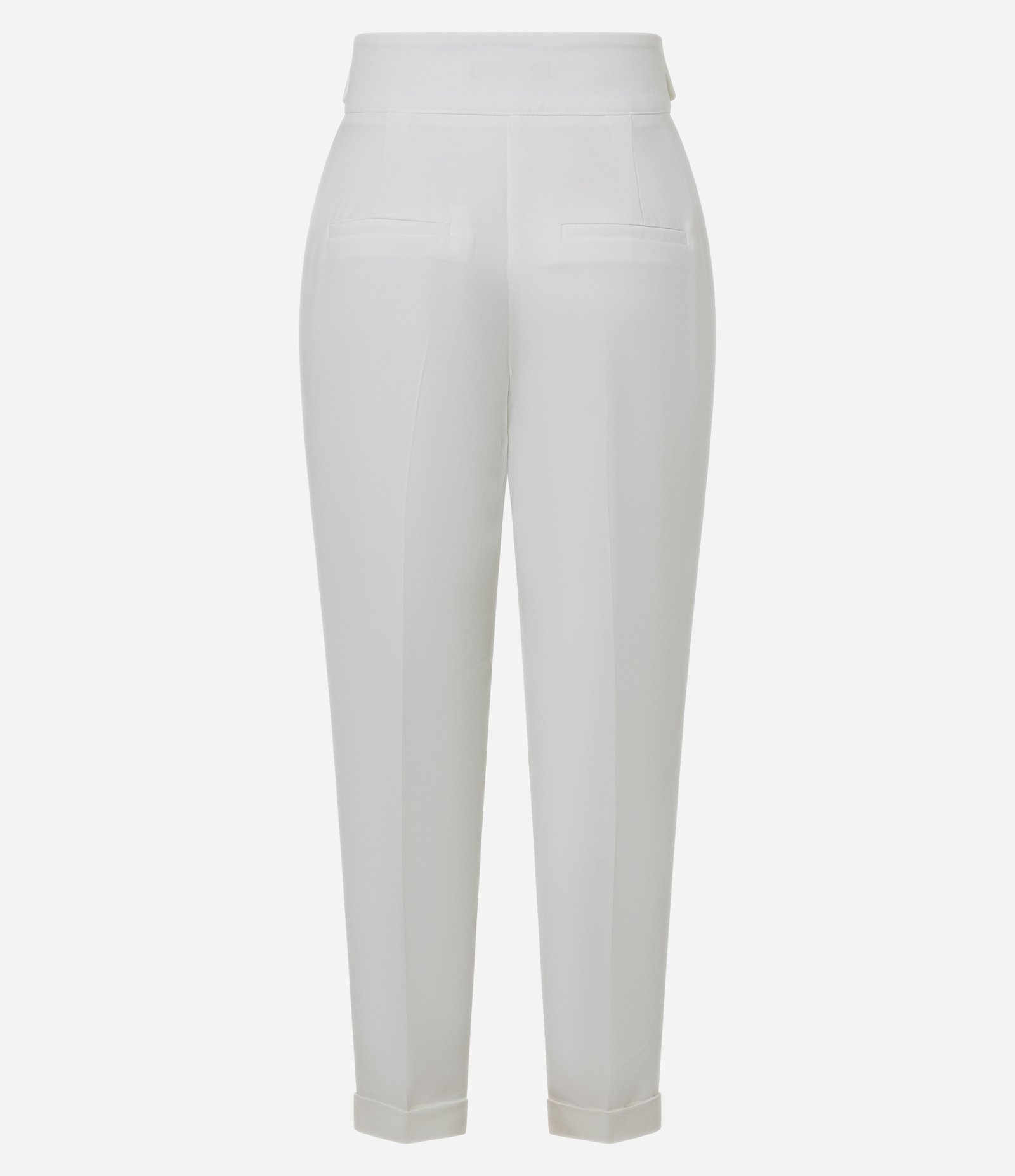 Calça Cenoura Alfaiatada com Barra Italiana e Detalhe de Lapela Off White 6