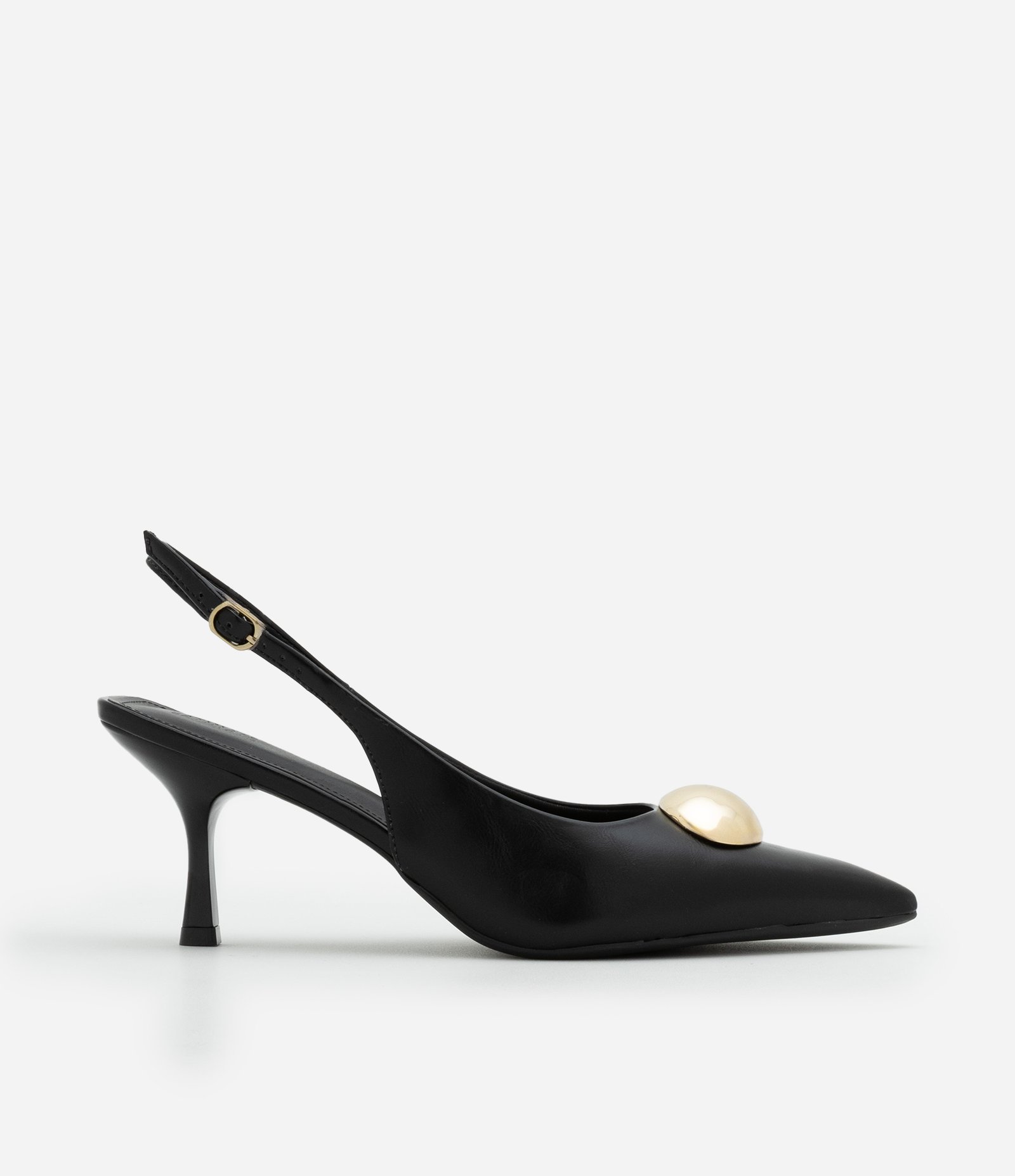 Sapato Slingback com Detalhe Bold Preto 1