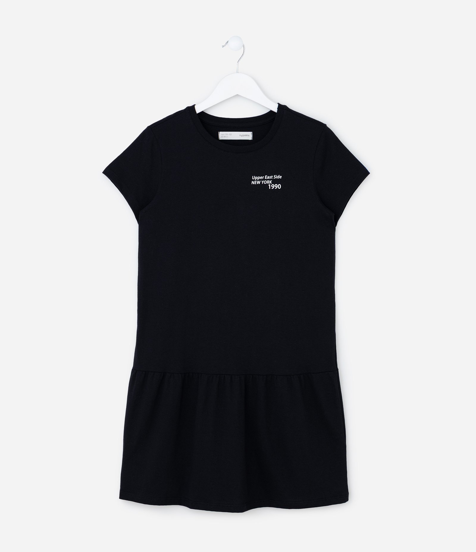 Vestido Infantil com Estampa Lettering - Tam 5 a 14 anos Preto 1