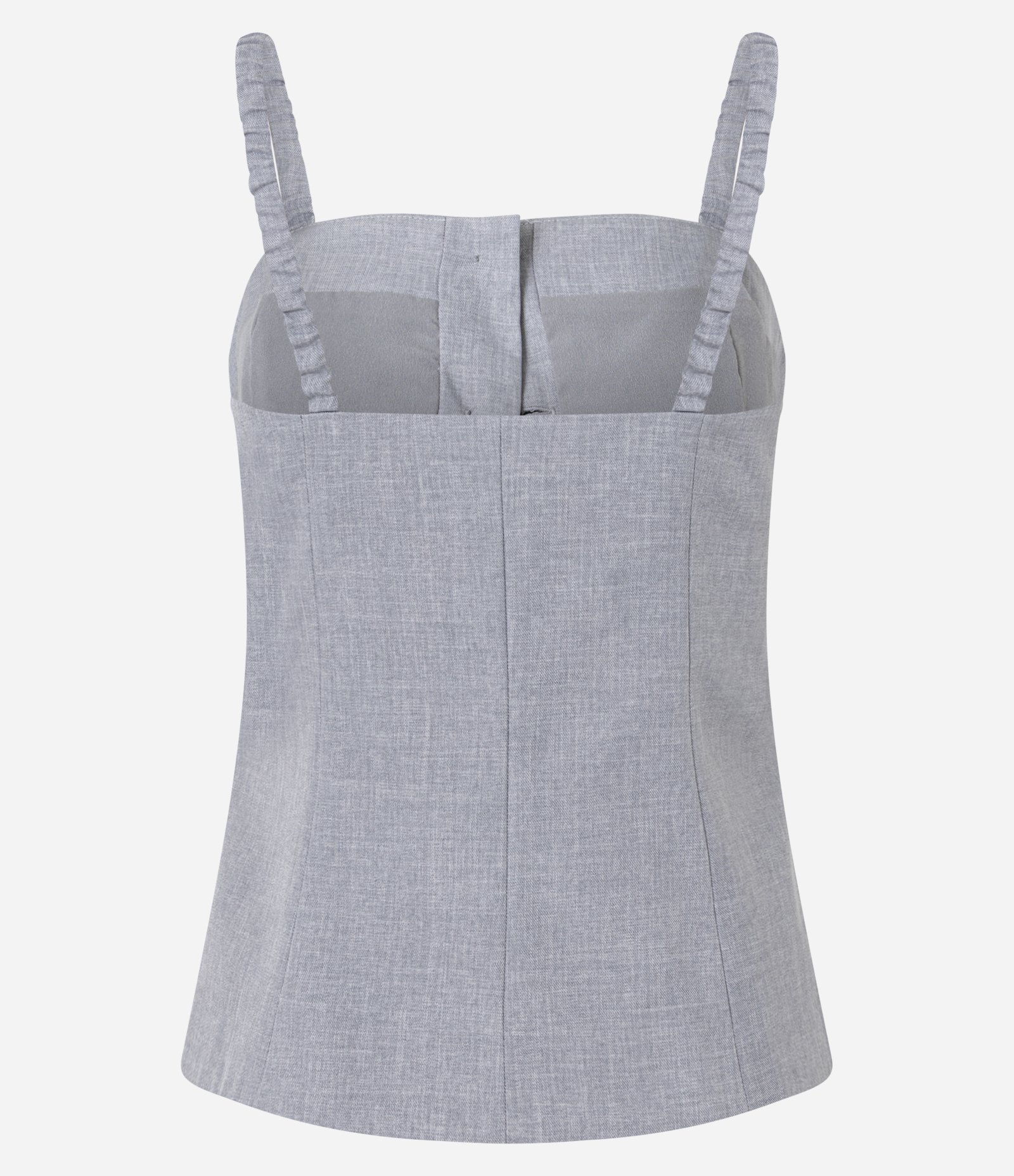 Blusa Alfaiatada de Alça com Botões Forrados Cinza 6
