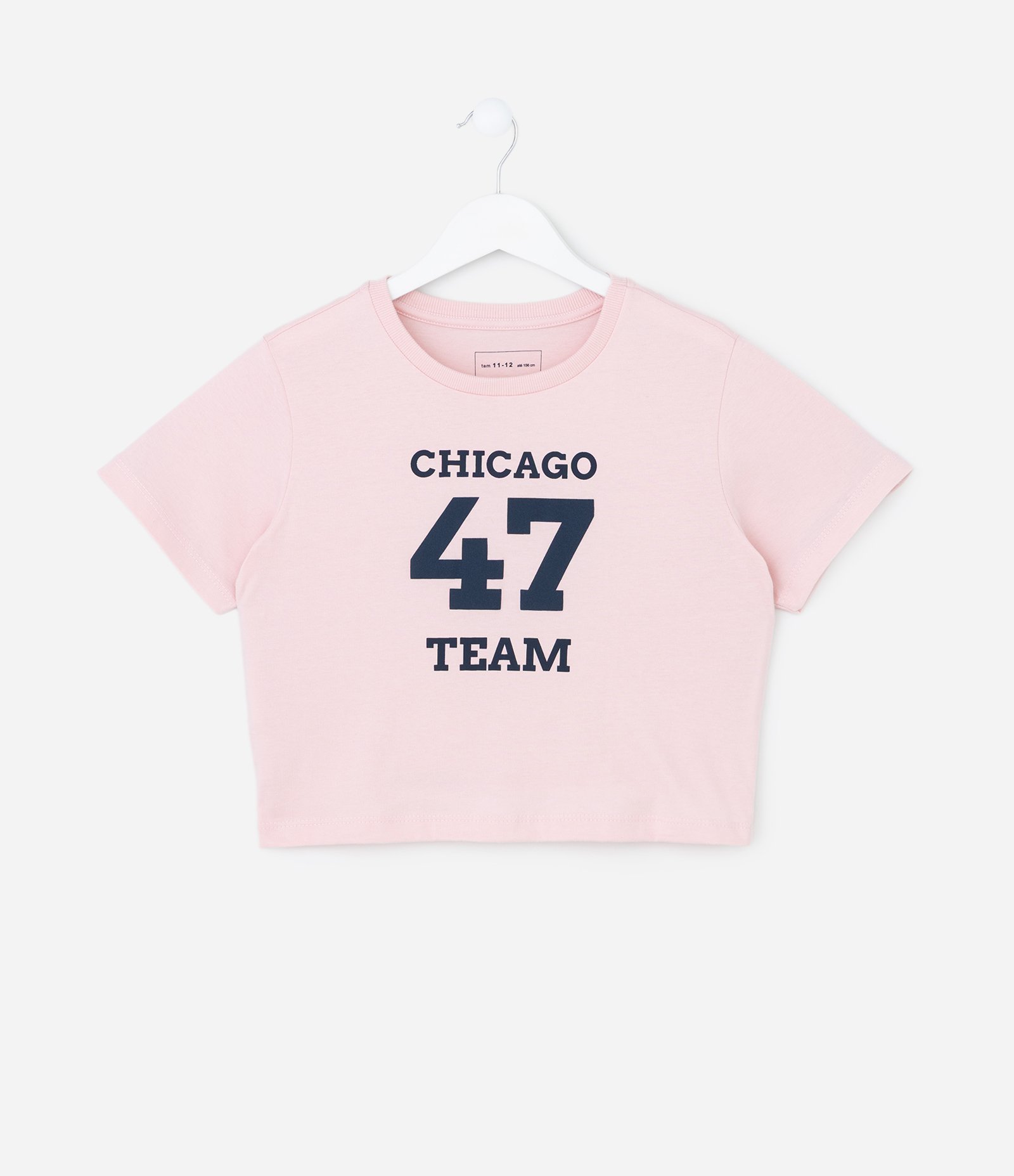 Camiseta Cropped Infantil com Lettering Chicago - Tam 5 a 14 Anos Rosa 2