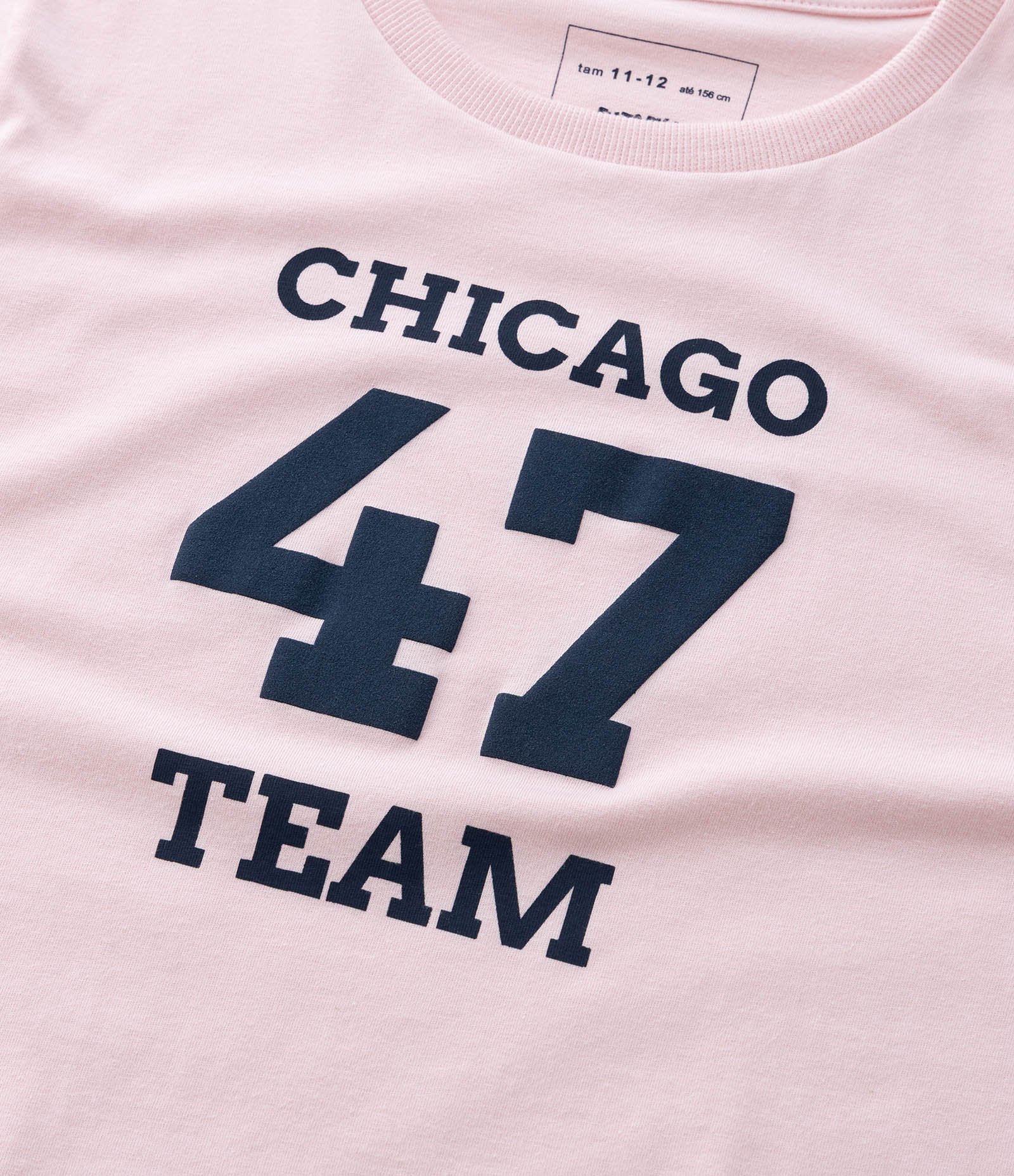 Camiseta Cropped Infantil com Lettering Chicago - Tam 5 a 14 Anos Rosa 5
