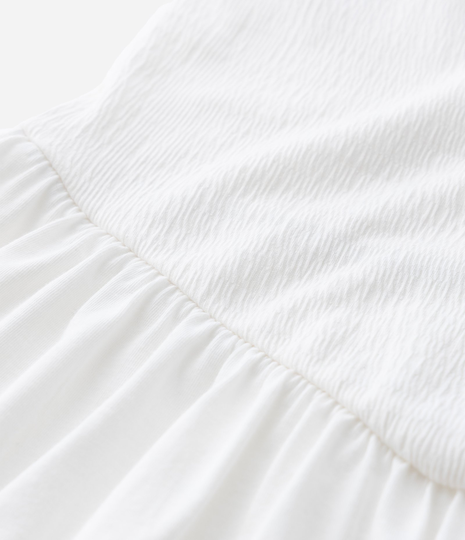 Vestido Infantil Texturizado com Amarração nas Alças - Tam 5 a 14 Anos Branco 5